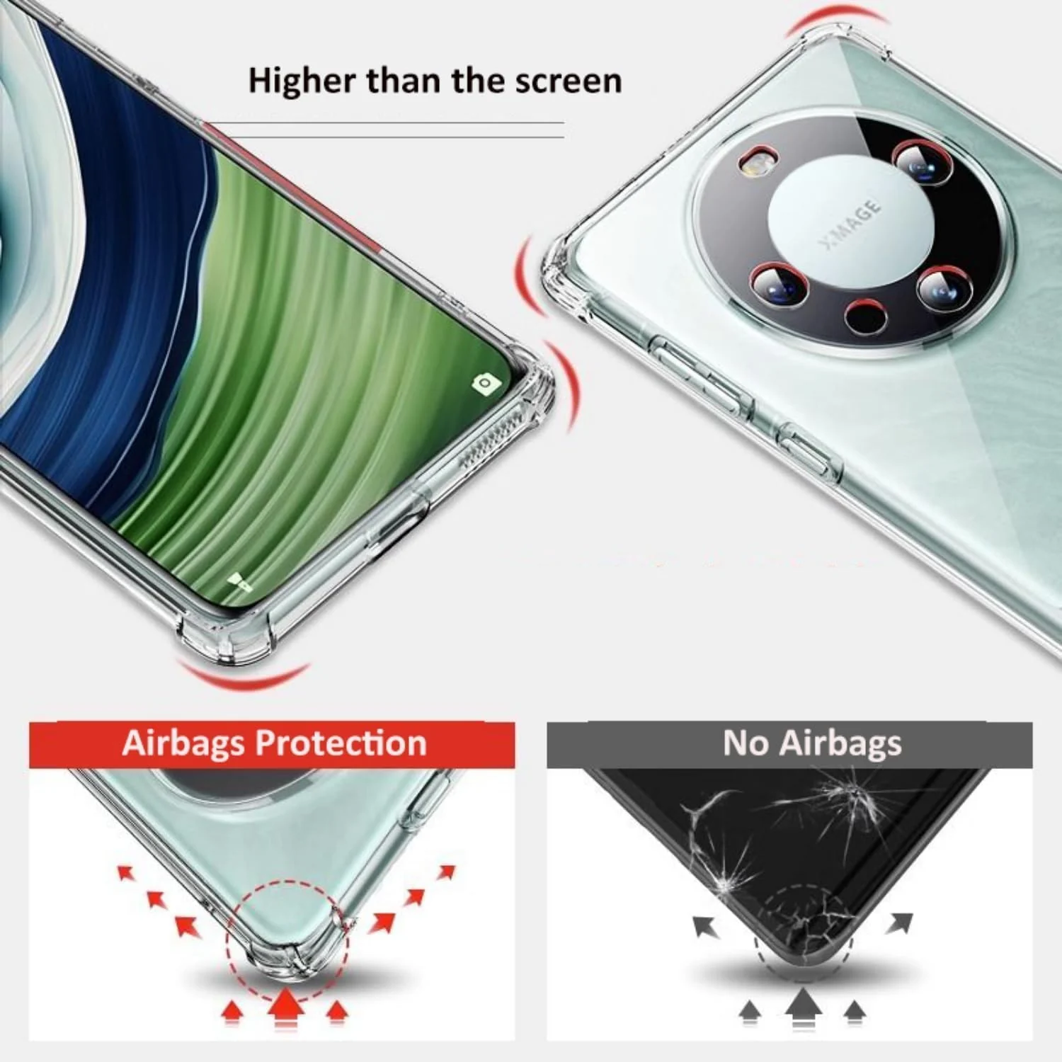 DL3 MOBILAK Clear Soft TPU Phone Case for Huawei Mate 60 Pro - Clear