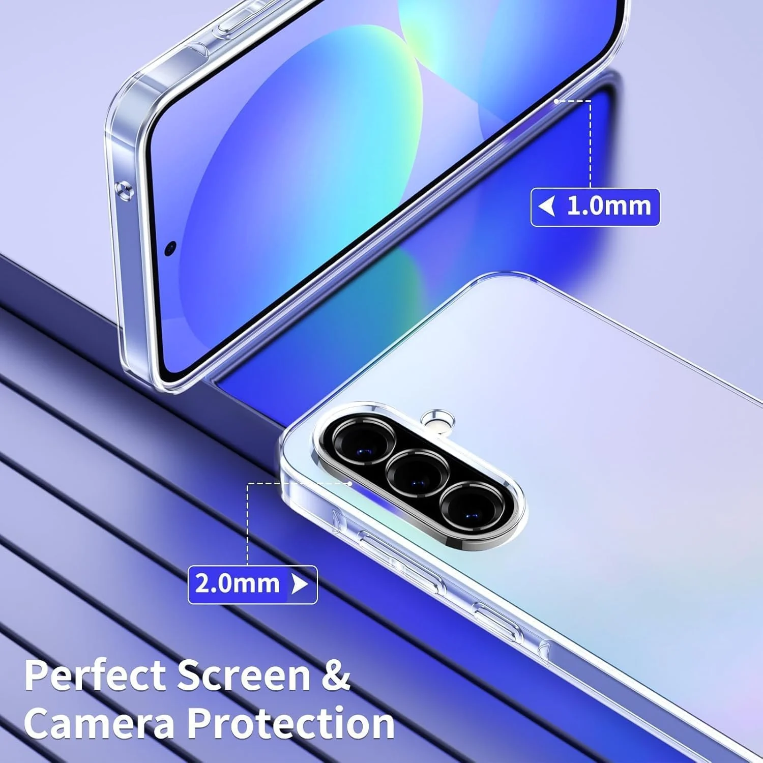 MOBIGON Crystal-Clear Soft TPU Phone Case for Samsung Galaxy A57 5G, Clear