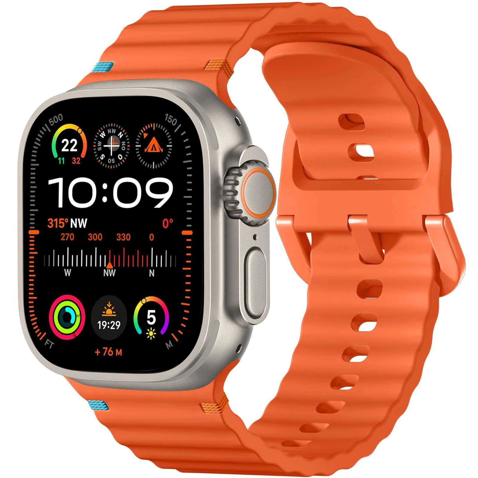DL3 Mobilak Sport Strap for Apple Watch 49mm (Ultra 3/2/1) 46mm 45mm 44mm 42mm for Women Men, Soft Silicone Replacement Strap for iWatch Series 11/10/9/8/7/6/5/4/3/2/1/SE 3 2 1 - Orange