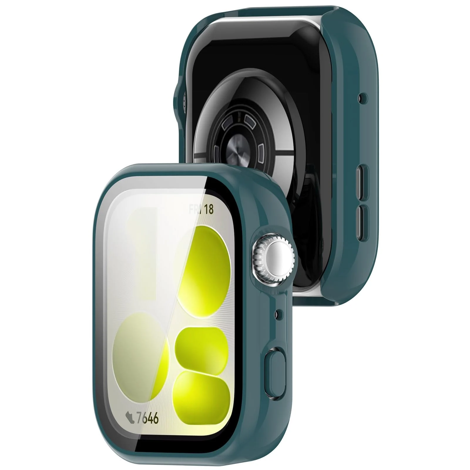 DL3 MOBILAK Full-Coverage Watch Case with Tempered Glass for Huawei Watch Fit 5, Green