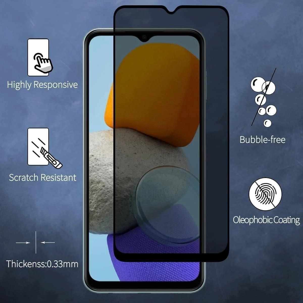 DL3 Mobilak Infinix Smart 9 Privacy Screen Protector, Anti-Spy 9H Hardness Tempered Glass Film [Case Friendly] [Bubble Free] - Black