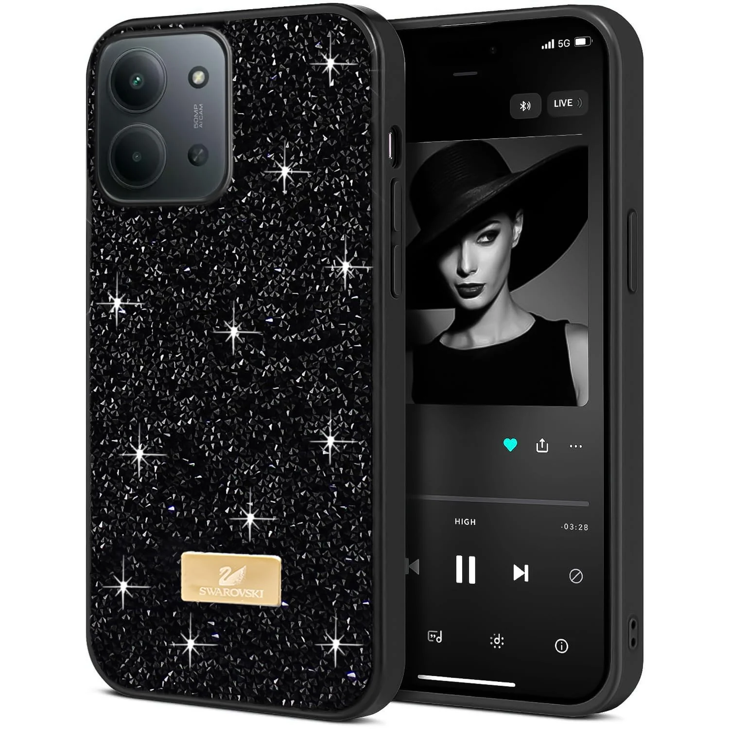 5.5 — DL3 Mobilak Glitter Protective Case with Camera Protection for Xiaomi Redmi 15C 4G / 5G