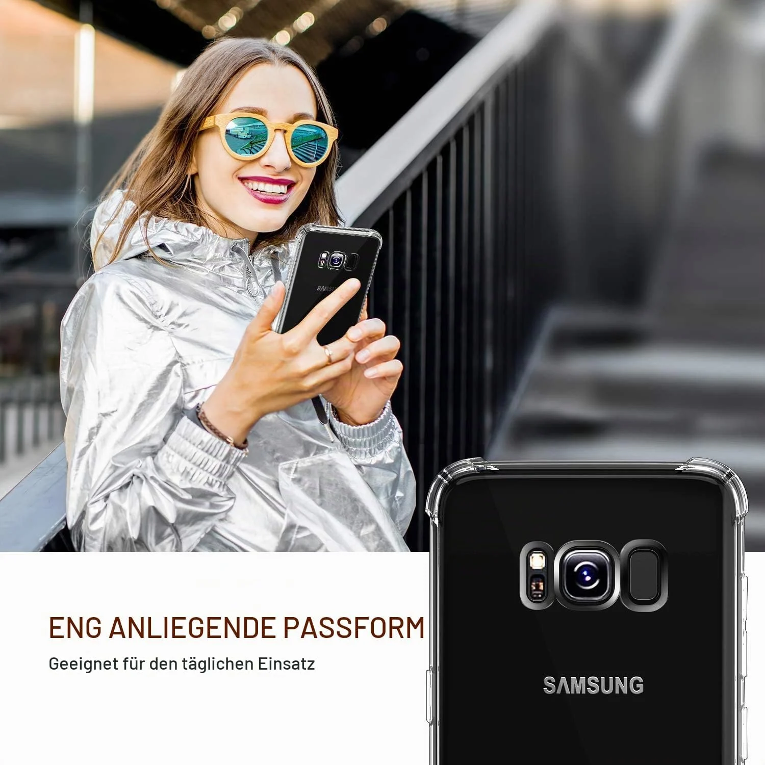 DL3 MOBILAK Clear Soft TPU Phone Case for Samsung Galaxy S8 - Clear