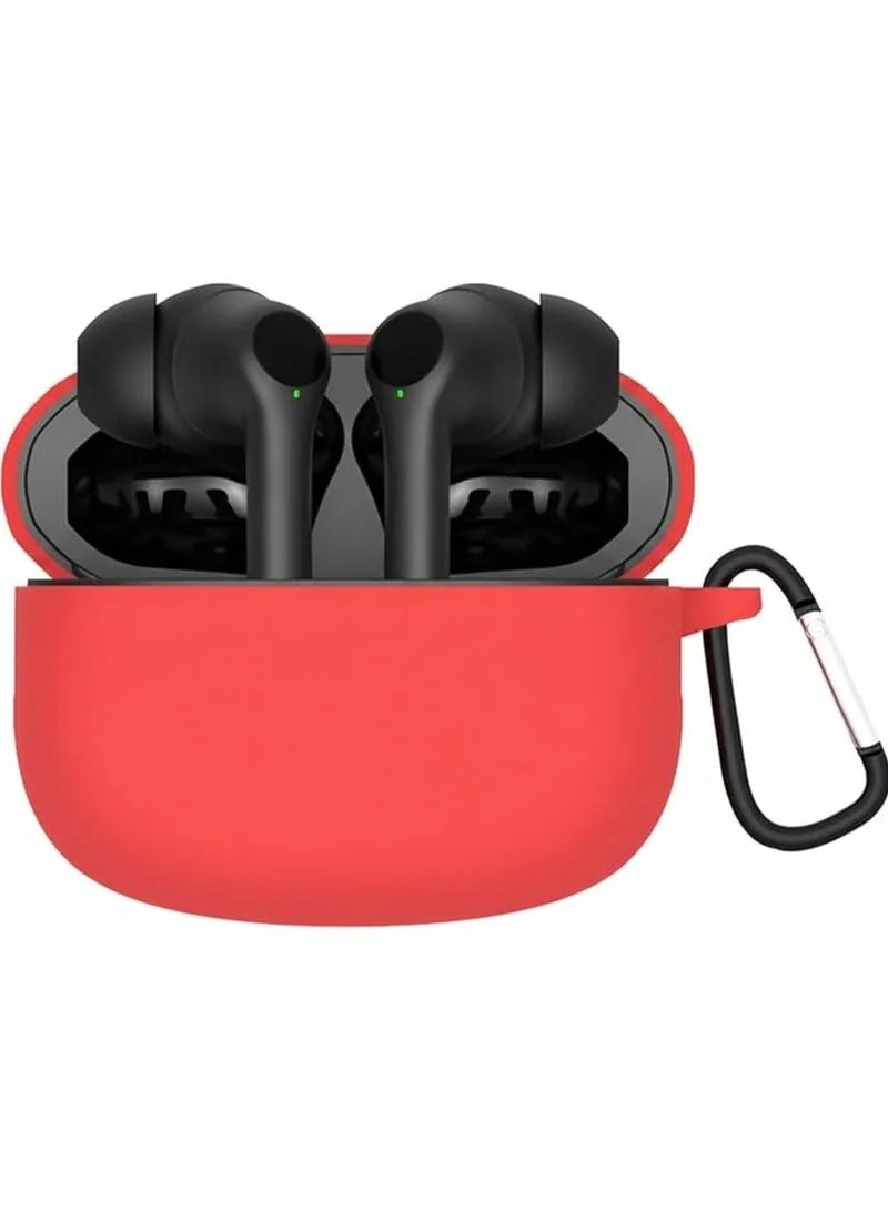 Dl3 Mobilak Compatible with Oraimo SpaceBuds Z Case Cover, Soft Silicone Shockproof Protective Case Wireless Earbuds with Carabiner, Front LED Visible (Black)