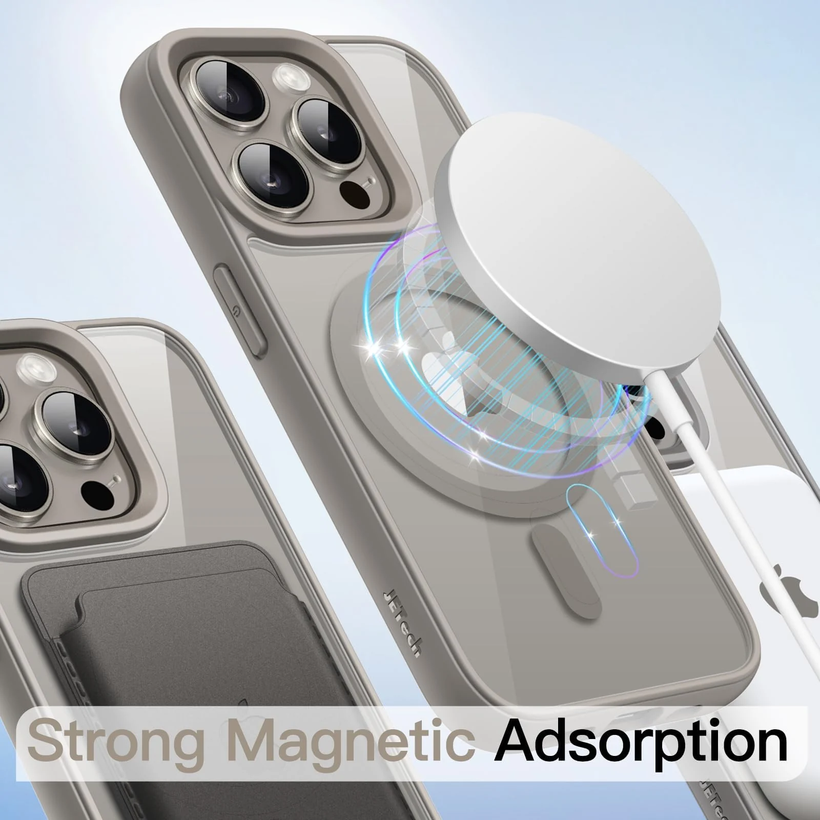 DL3 Mobilak Case Magnetic Crystal Clear for iPhone 13 Pro (6.1 Inch) Case, [Compatible with MagSafe] Slim Phone Case Thin Cover - Titanium