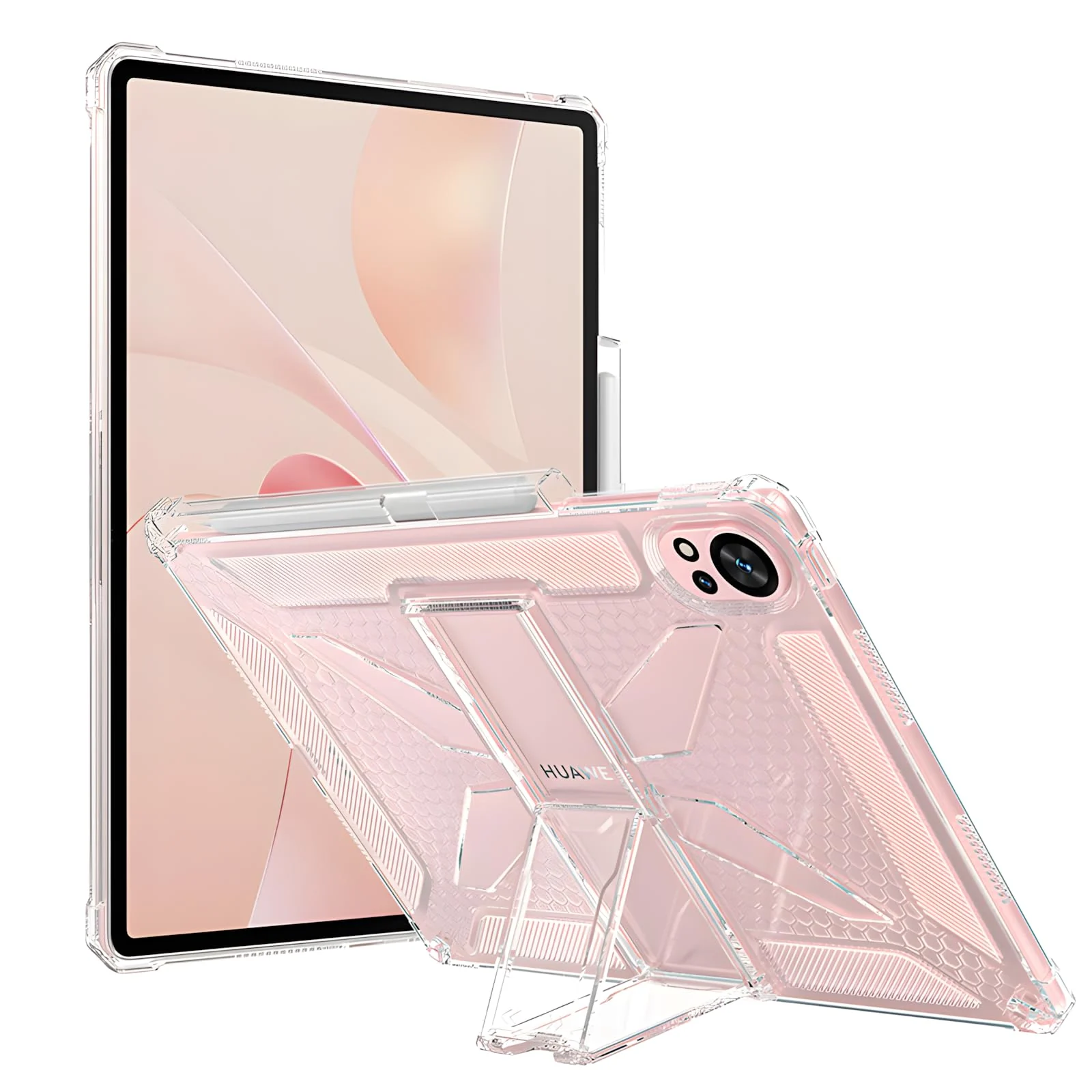 DL3 Mobilak Transparent Stand Case for Huawei MatePad Air 12 inch 2024/Matepad 12X 2024 Shockproof, Thin Slim Lightweight Anti-Yellowing Bumper, Kickstand Cover, with Pencil Holder - Clear