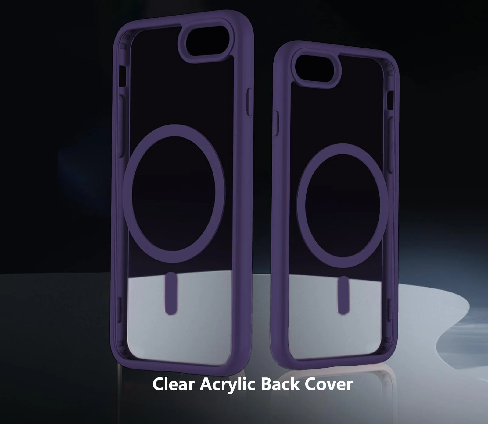 DL3 Mobilak Clear MagSafe-Compatible Magnetic Case for iPhone 7 Plus / iPhone 8 Plus with Camera Protection and Military-Grade Protection - Purple