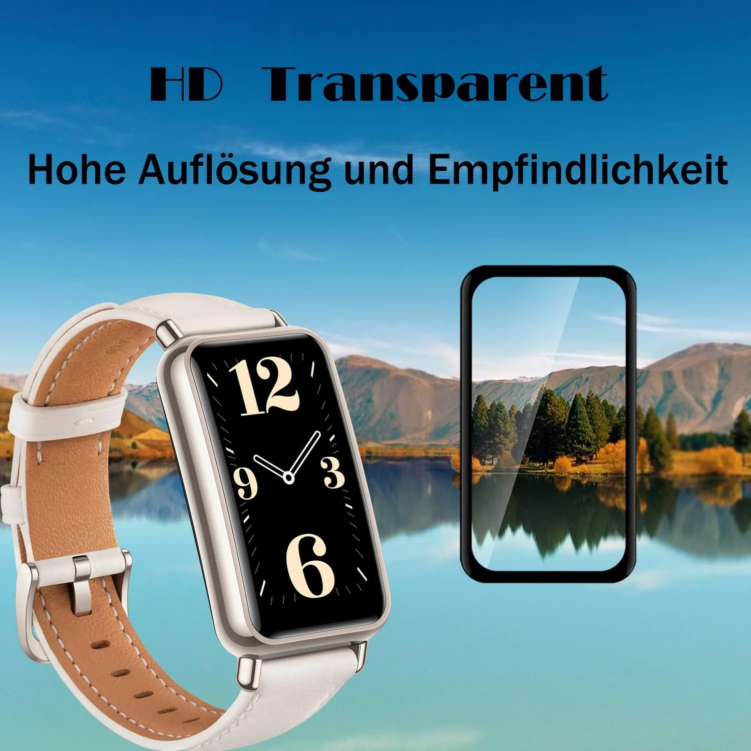 DL3 Mobilak Screen Protector For Huawei Watch Fit Mini, 3D Curved Soft Edge Protective Film [Anti-Scratch] [Bubble Free] [Ultra Shatterproof] [High Sensitive] (Not Glass) For Huawei Watch Fit Mini - Black