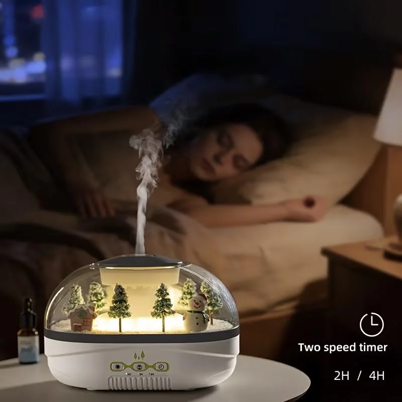 MOBIGON Raindrop Aroma Diffuser 400ML Humidifier | Quiet operation, 2/4H Timer, Warm Night Light, Fine Mist, Creative Micro Landscape Design, Auto Shut-Off for Office Home, Bedroom,Yoga,Meditation - Style-2
