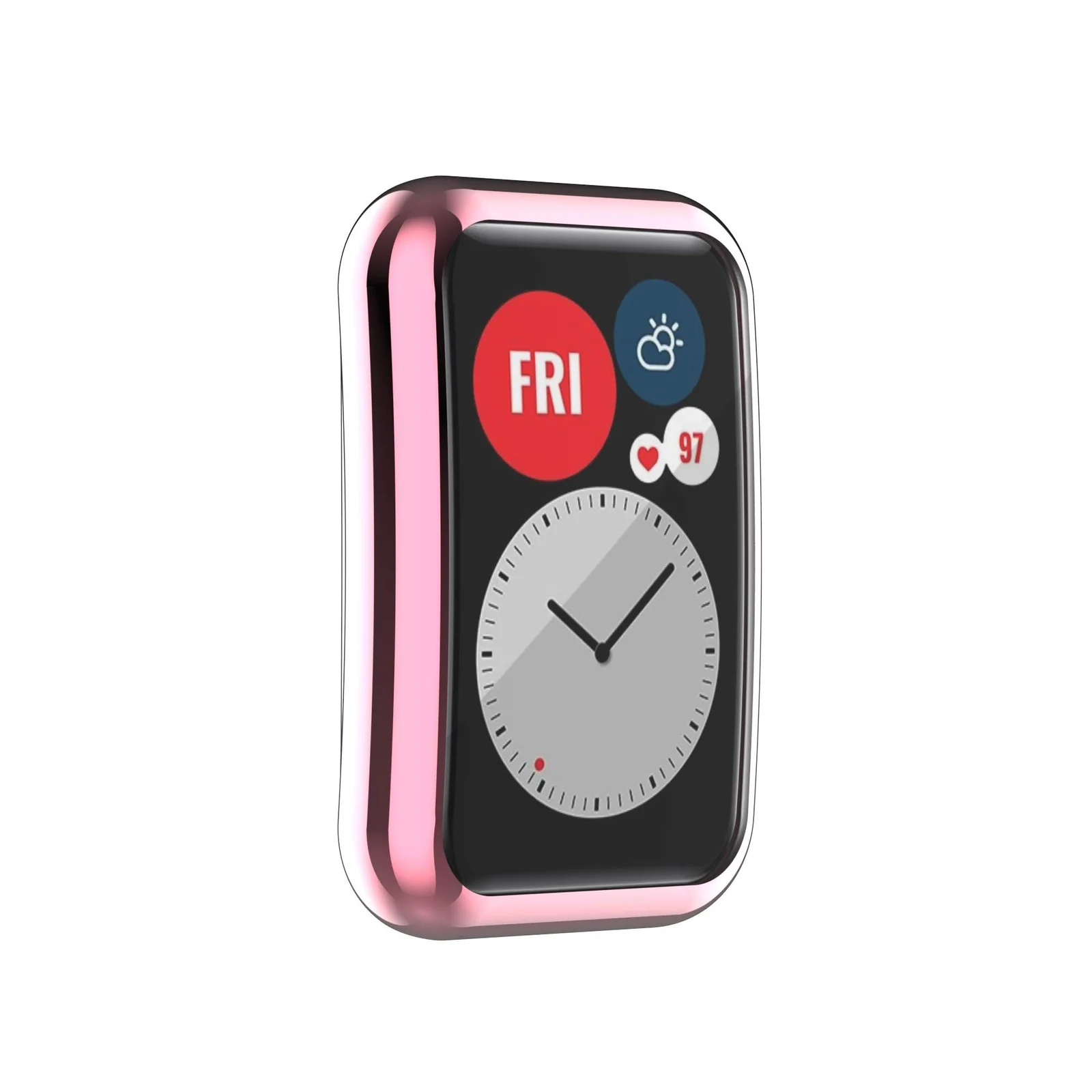 DL3 MOBILAK Full-Coverage Watch Case with Tempered Glass for Huawei Watch Fit - Pink