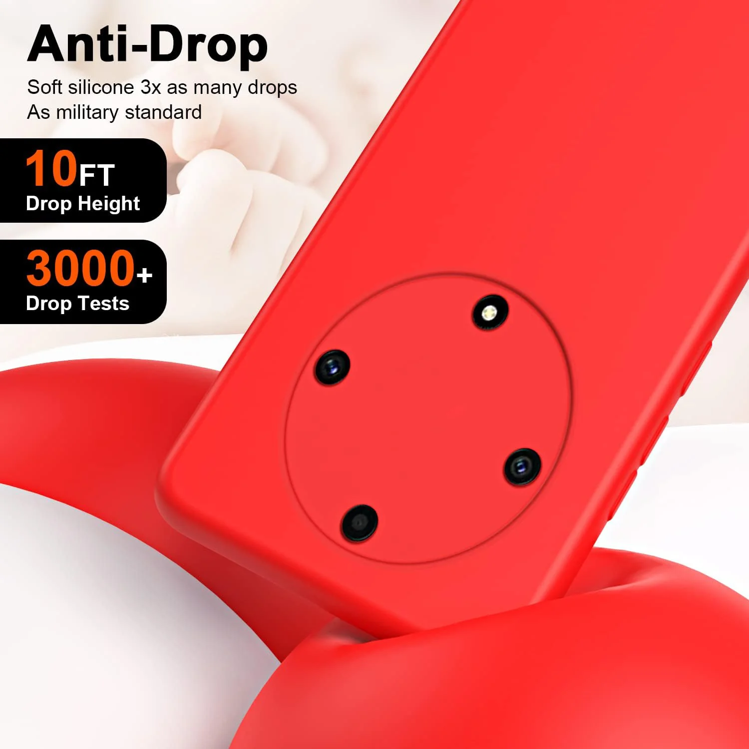 DL3 Mobilak Silicone Protective Case for Honor X9b, Shock-absorbing protection, Scratch-resistant surface, Soft microfiber lining - Red