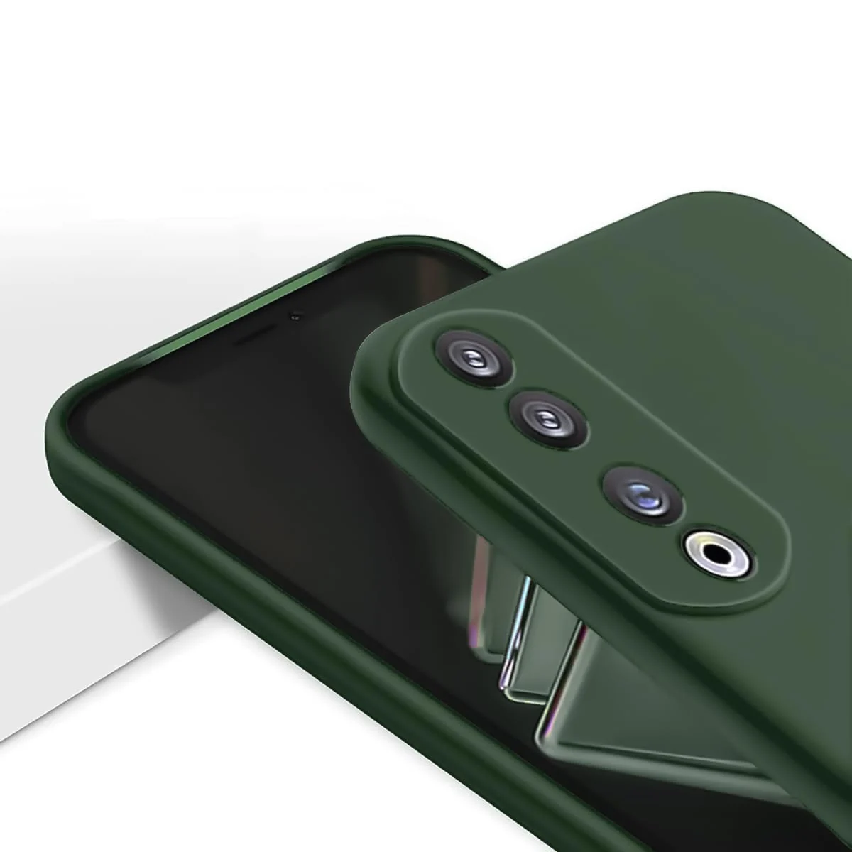 DL3 Mobilak Honor 70 Case, Soft Flexible Silicone Gel Rubber Bumper Cover, Slim Fit Full Body Shockproof Protective Phone Case - Green