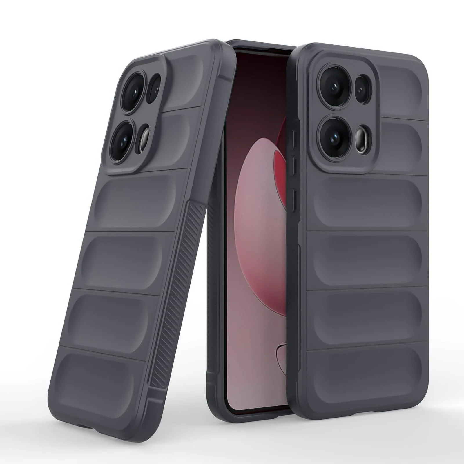 DL3 Mobilak Flexible Silicone and TPU Protective Case with Camera Protection for OPPO Reno 13 Pro 5G - Dark Gray
