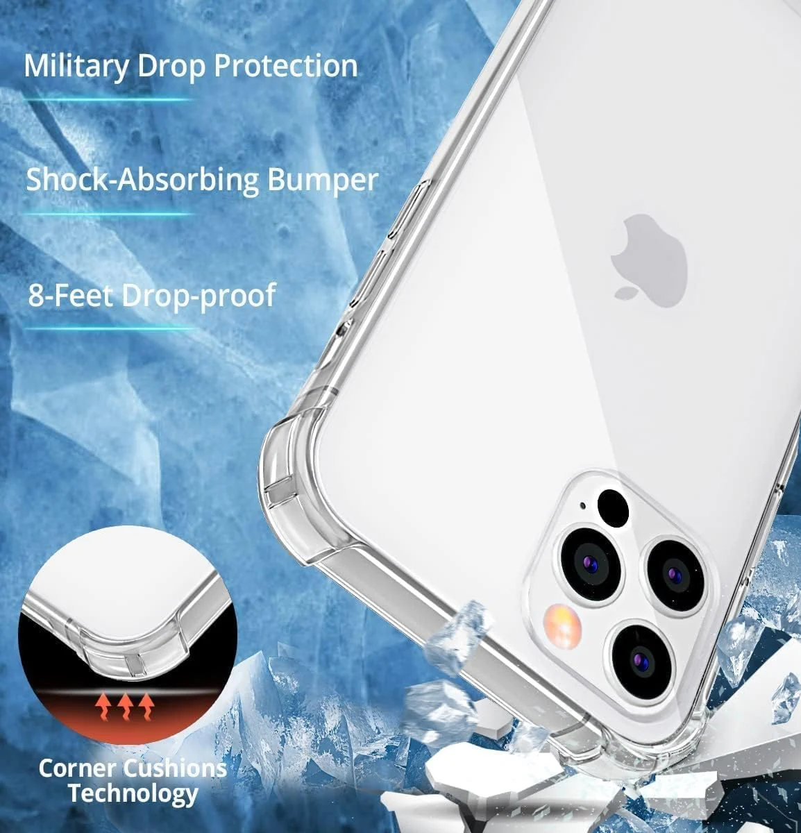 DL3 Mobilak Clear TPU Protective Case for iPhone with Camera Protection and Shockproof Design - Clear