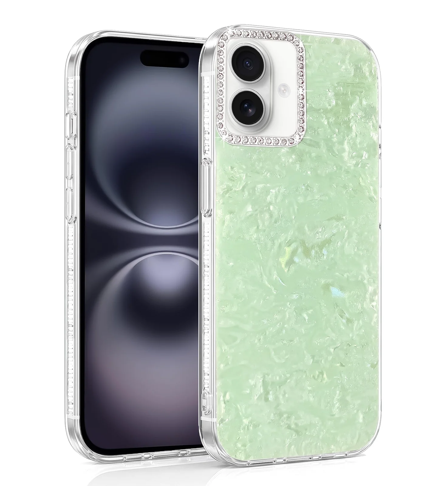 DL3 Mobilak Glitter Rhinestone Protective Case for Samsung Galaxy A07 4G with Shockproof Design - Mint Green