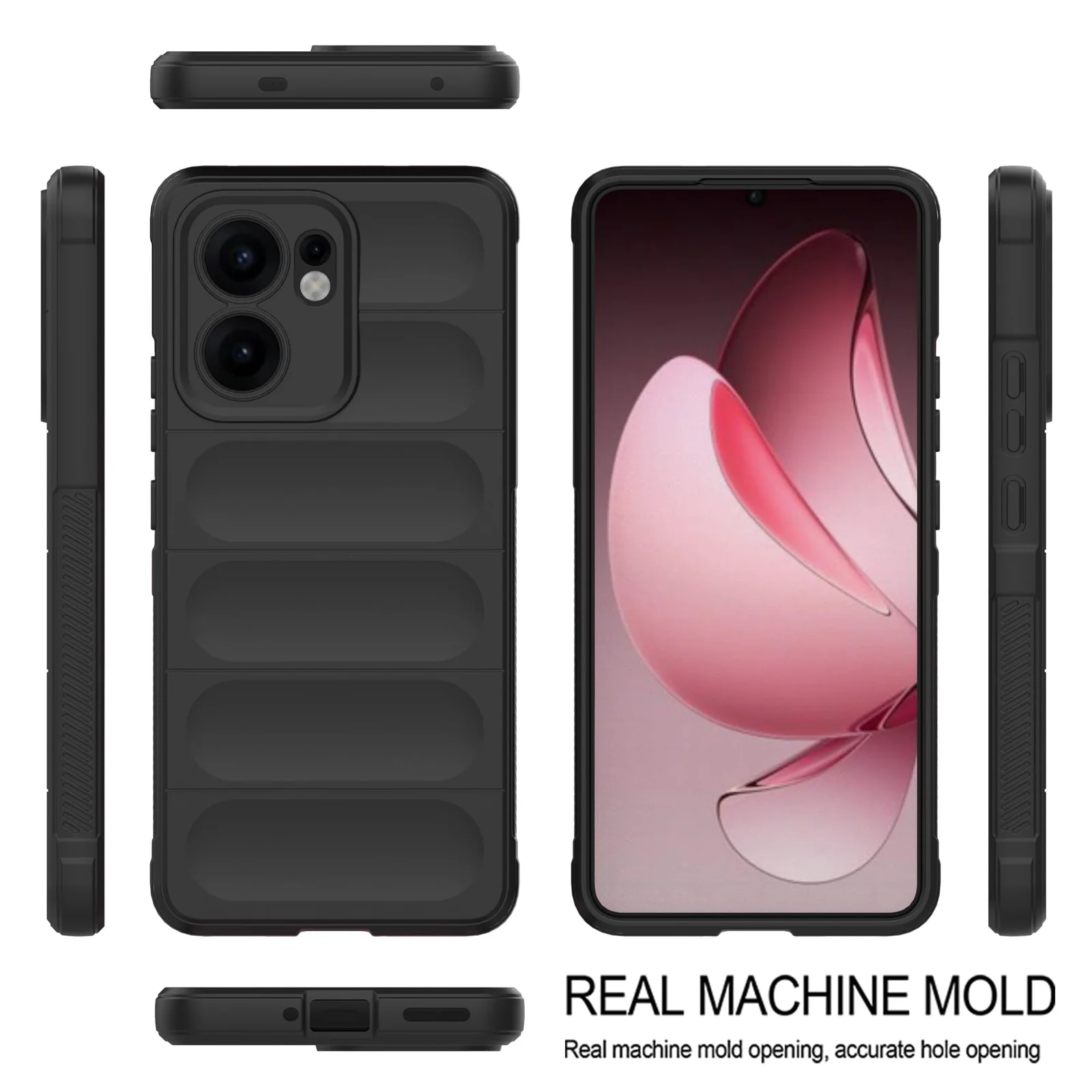 DL3 Mobilak Flexible Silicone and TPU Protective Case with Camera Protection for OPPO Reno 13F - Black