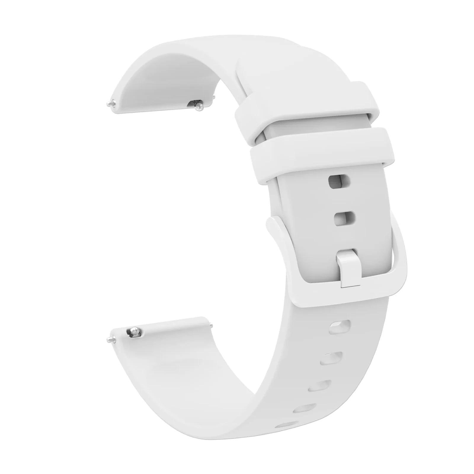 DL3 Mobilak Silicone Buckle Band 22MM Strap For Xiaomi Redmi Watch 5 Active/5 Lite/Samsung Galaxy Watch 3 45mm/Watch 46mm/Gear S3/Huawei watch GT5 GT4 GT3 GT2 GT 46MM/GT2E/GT3 Pro GT 5 Pro - White