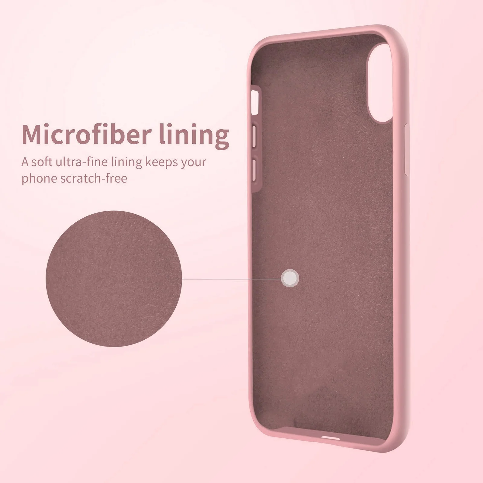 DL3 Mobilak Compatible with iPhone X/iPhone XS Case, Liquid Silicone Case, Full Body Protective Cover, Shockproof, Slim Phone Case, Anti-Scratch Soft Microfiber Lining - Pastel Pink 2