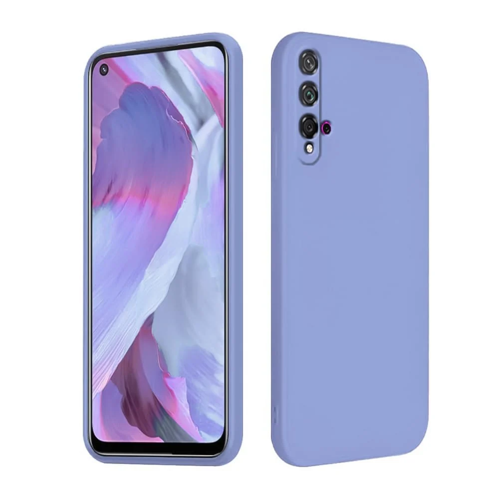 DL3 Mobilak Liquid Silicone Case for Huawei nova 5T, Shock-absorbing protection, Scratch-resistant surface, Soft microfiber lining - Baby Blue