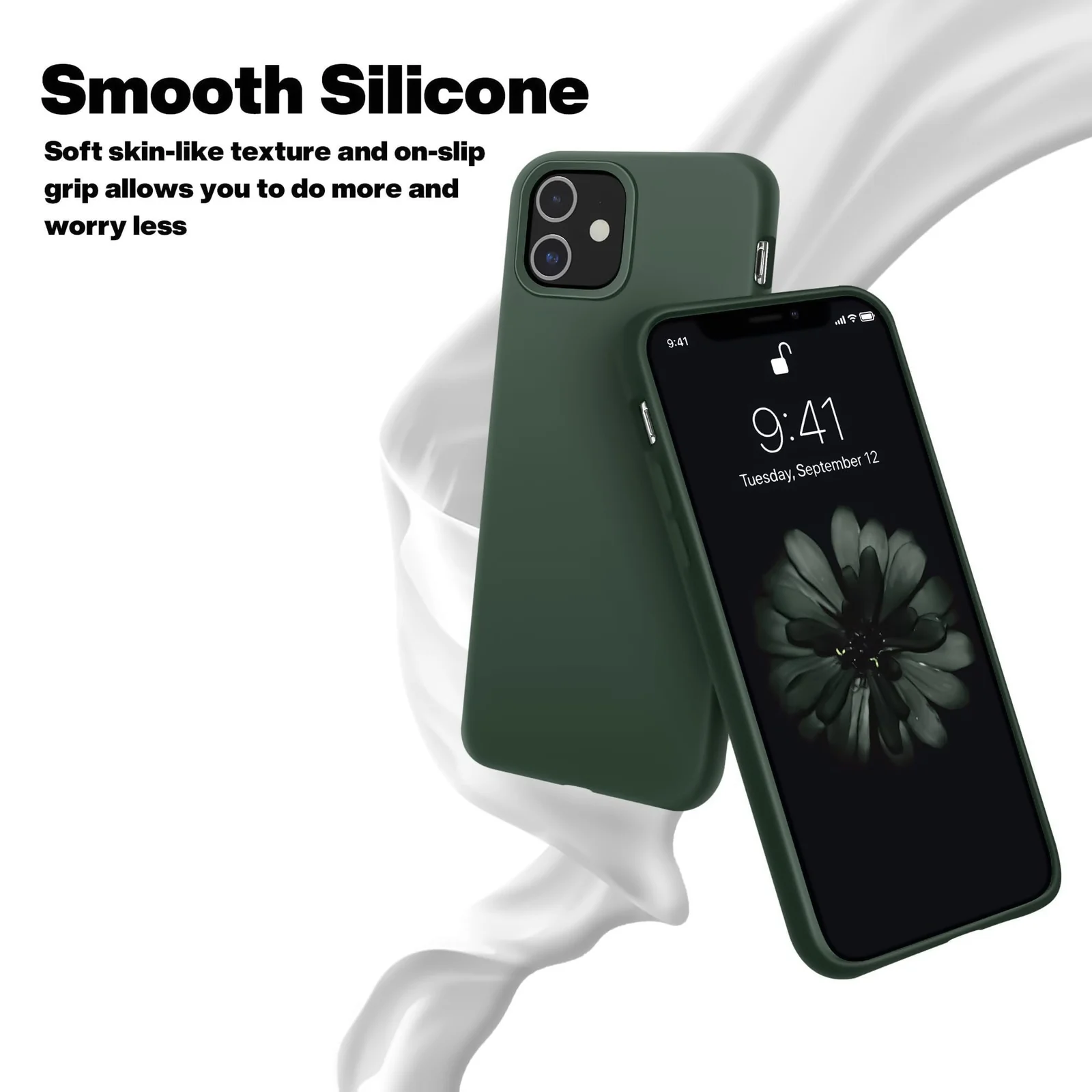 DL3 Mobilak Liquid Silicone Case for iPhone 11 (6.1 Inch), Shock-absorbing protection, Scratch-resistant surface, Soft microfiber lining - Green 2