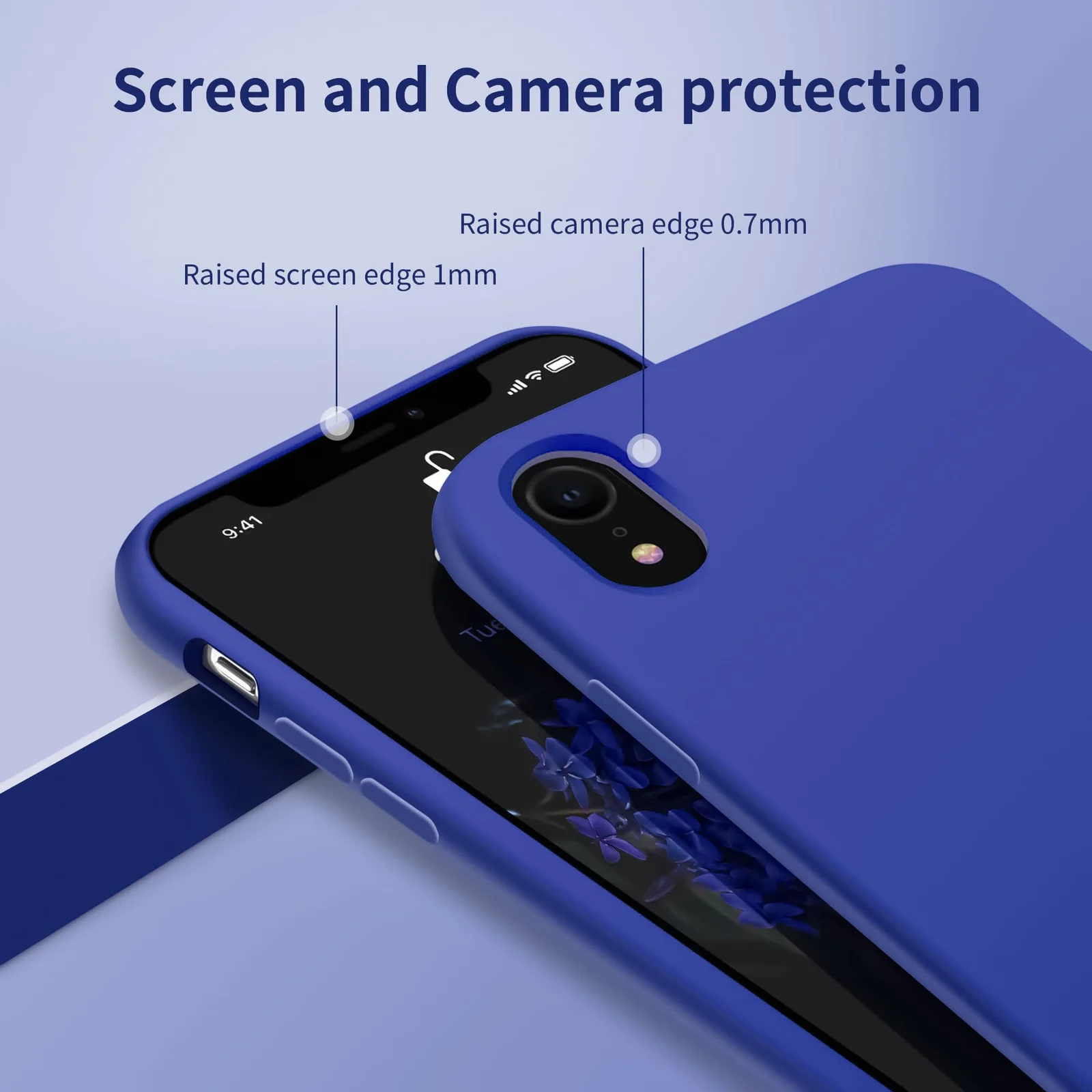 DL3 Mobilak Liquid Silicone Protective Case for iPhone XR with Camera Protection and Microfiber Lining - Pepsi