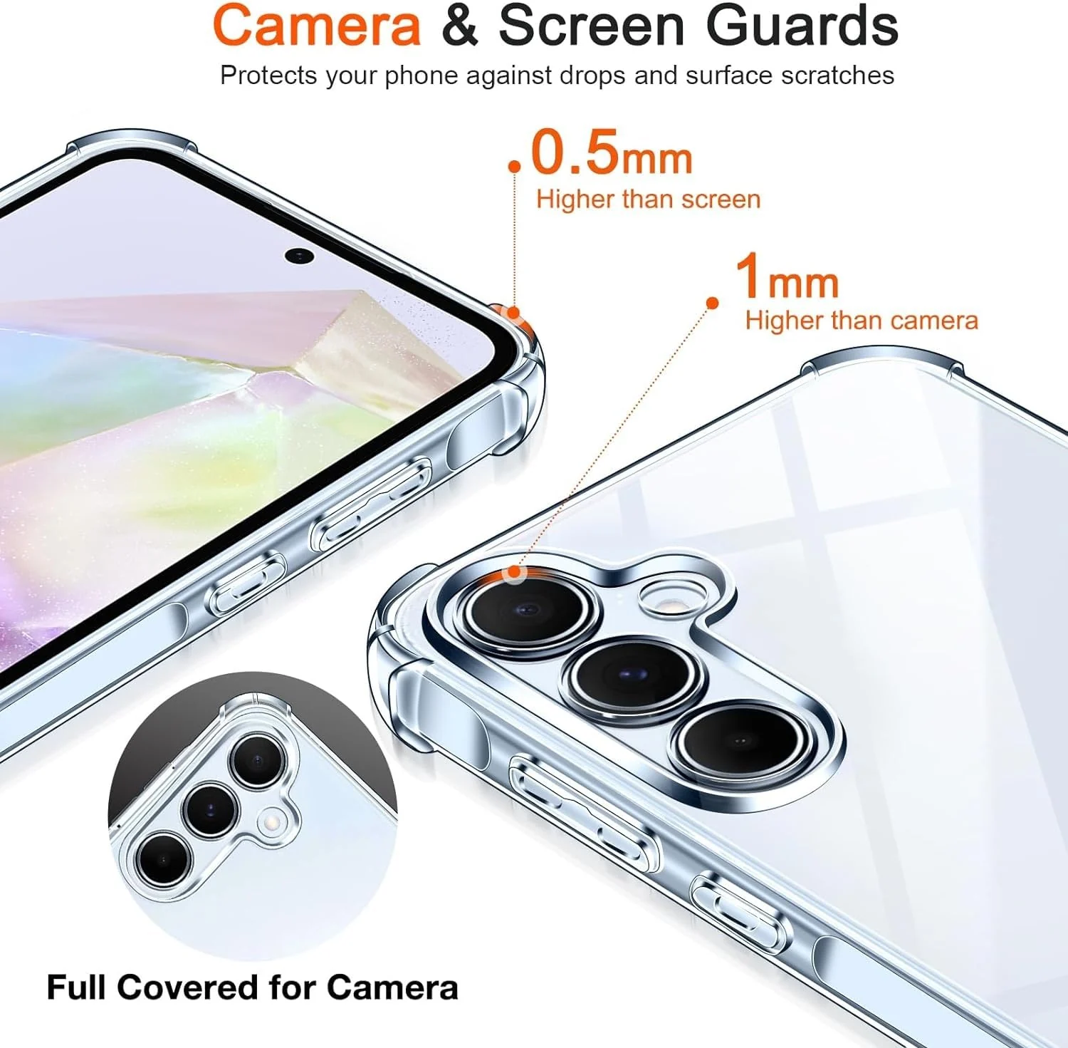 DL3 Mobilak Clear TPU Protective Case for Samsung Galaxy A35 5G with Camera Protection and Shockproof Design - Clear
