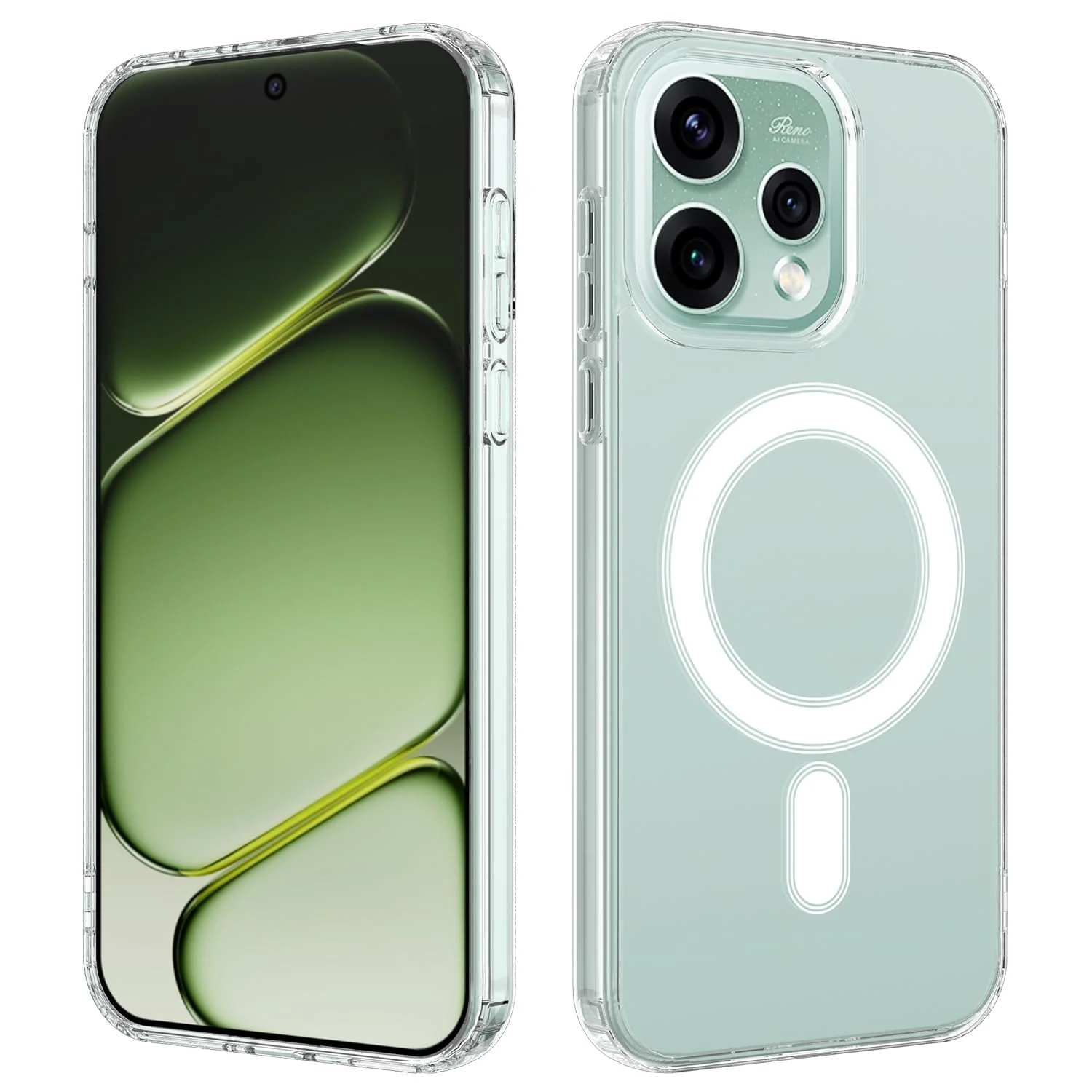 MOBIGON Slim Magnetic MagSafe-Compatible Phone Case for OPPO Reno 15 5G, Clear