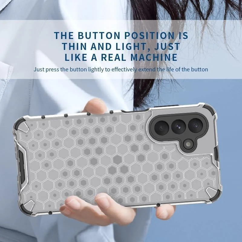 DL3 Mobilak Honeycomb Protective Case for Xiaomi Redmi 14C 4G / Poco C75, Shock-absorbing protection, Transparent design, Slim, lightweight profile - Black