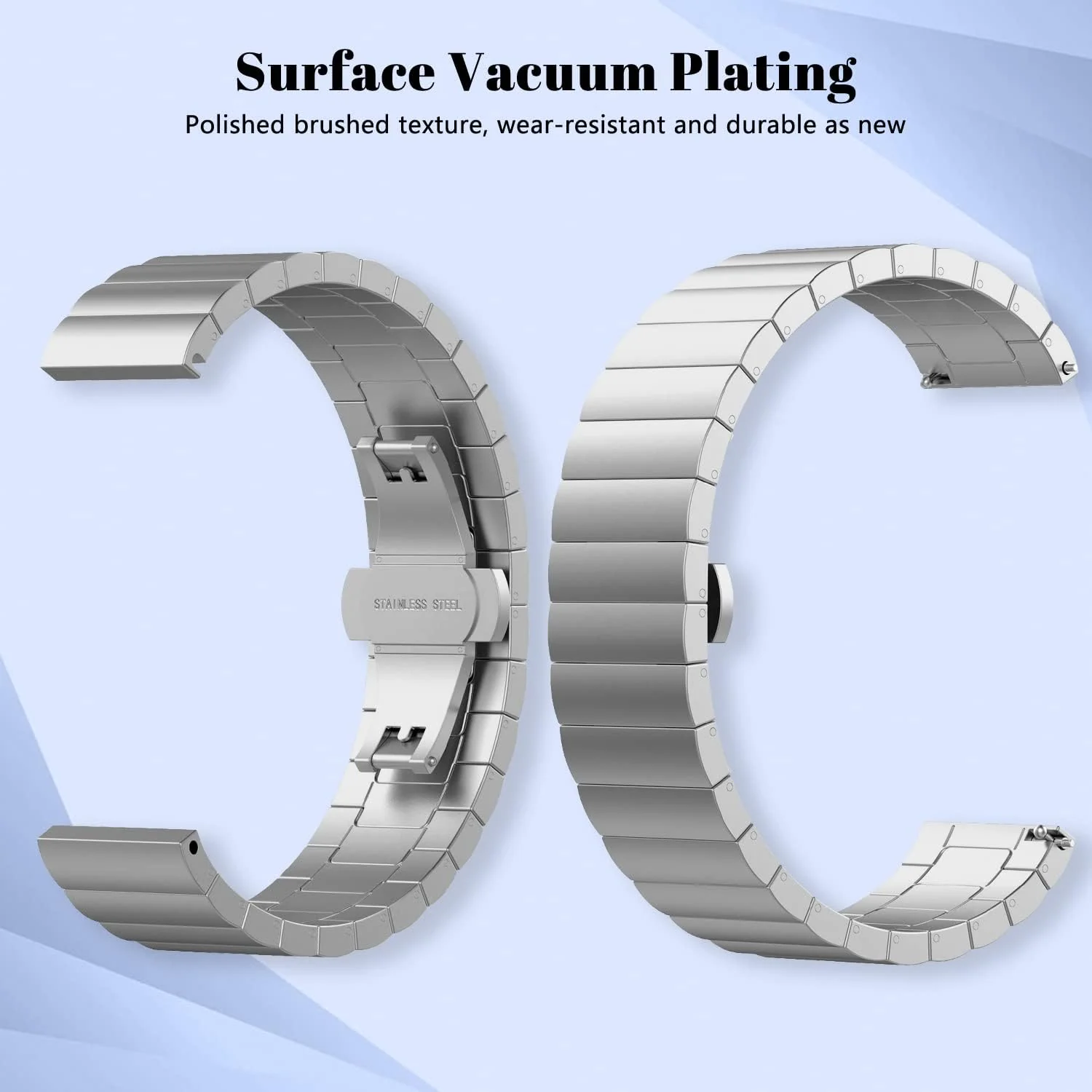 DL3 Mobilak Metal Bracelet Compatible with Xiaomi Redmi Watch 5 Active/Redmi Watch 5 Lite, 22mm Stainless Steel Replacement Band with Folding Clasp, Adjustable Replacement Bracelet Wristband - A. Silver
