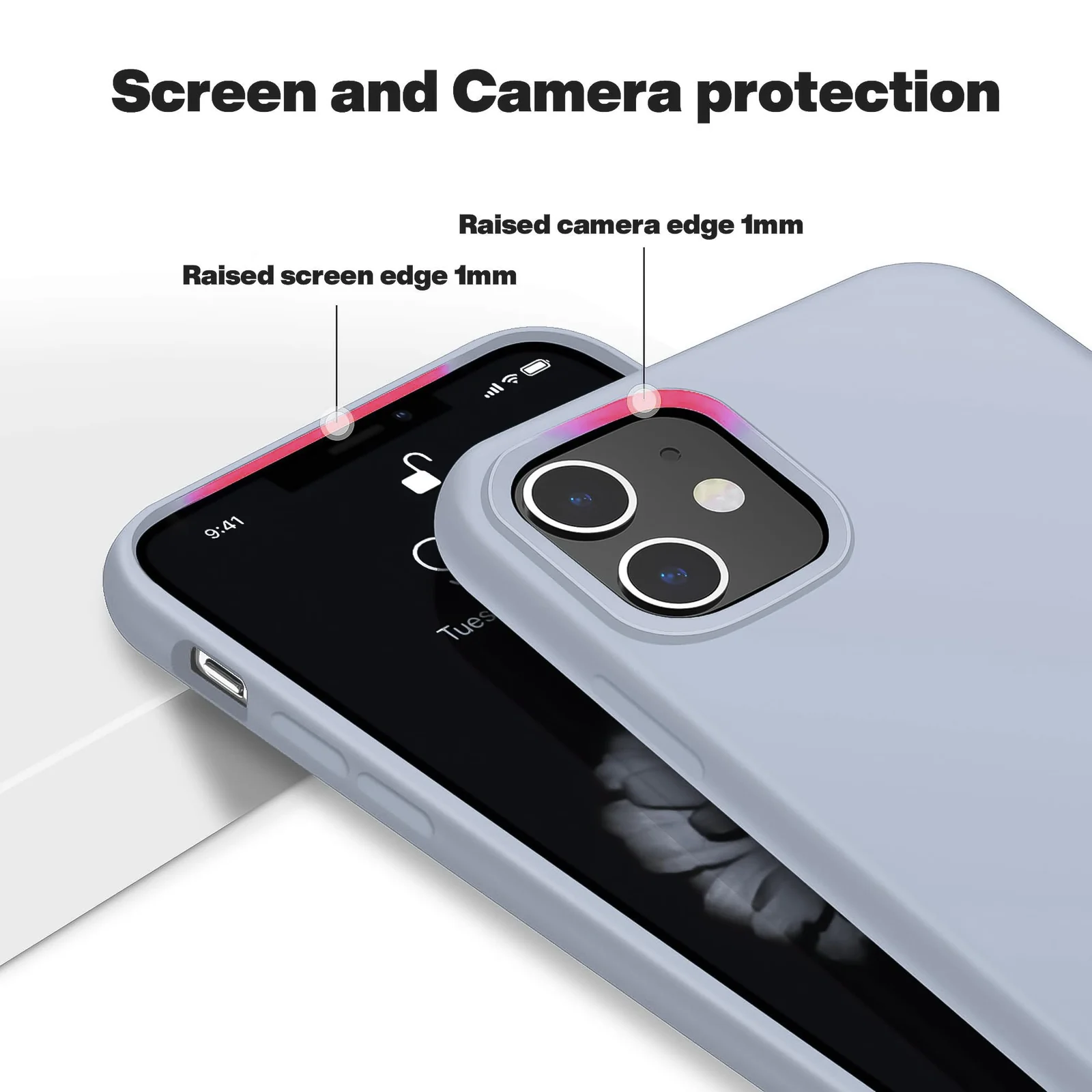 DL3 Mobilak Compatible with iPhone 11 (6.1 Inch) Case, Liquid Silicone Case, Full Body Protective Cover, Shockproof, Slim Phone Case, Anti-Scratch Soft Microfiber Lining - A. Baby Blue