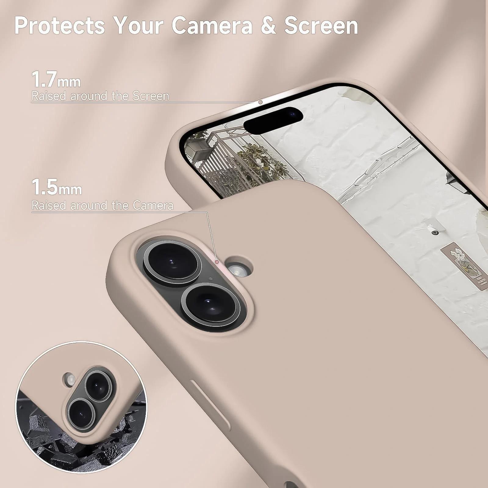 DL3 Mobilak Compatible with iPhone 16 6.1-inch Case, Premium Liquid Silicone Case, Full Body Protective Cover, Shockproof, Slim Phone Case, Anti-Scratch Soft Microfiber Lining - Pastel Pink