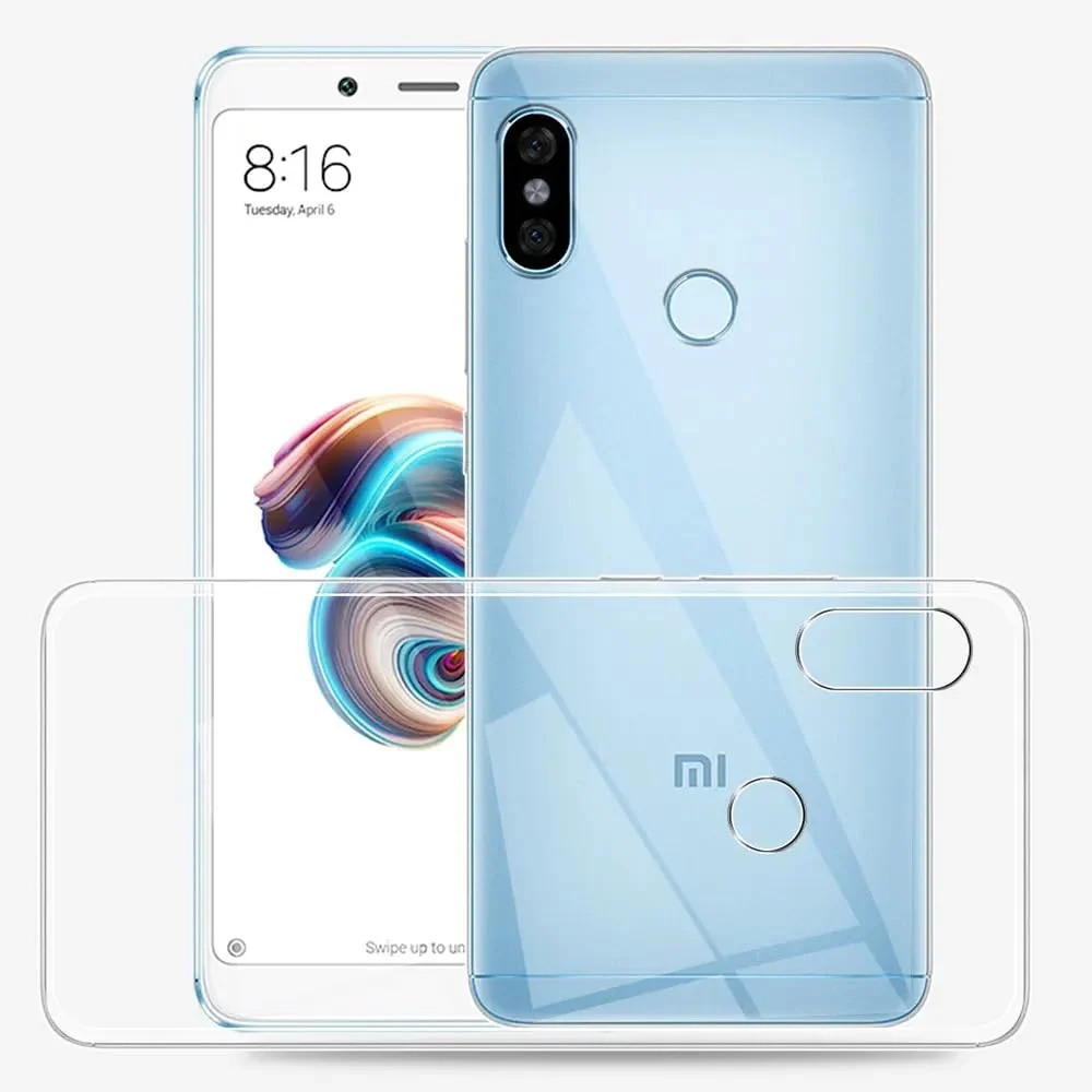 DL3 Mobilak Case Compatible with Xiaomi Redmi Note 5 Pro Case Crystal Soft TPU Gel Case Flexible Silicone Anti-Scratch Camera Protection TPU Cover - Clear