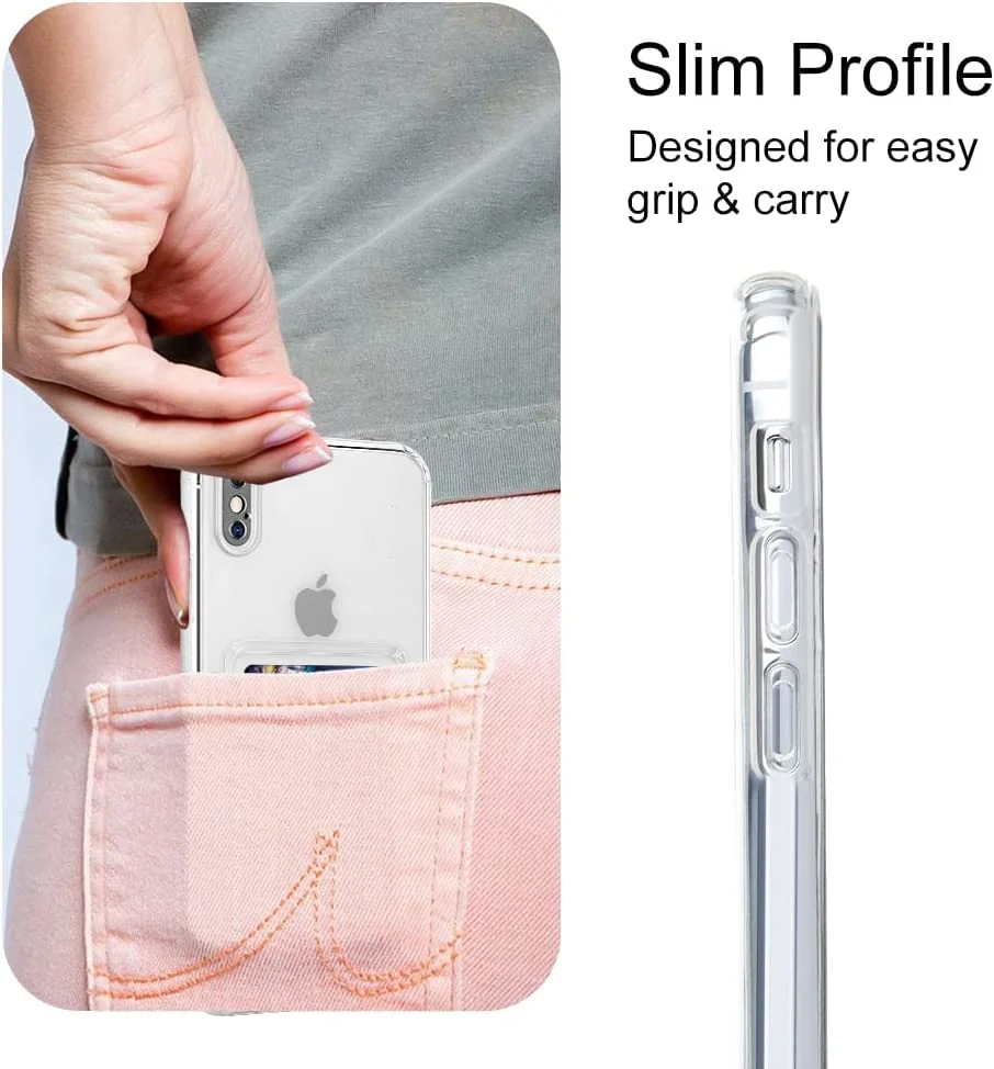 DL3 Mobilak Compatible with iPhone Xs Max Wallet Case with Card Holder, Non-Yellowing Phone Case, Precision Cut-Outs and TPU Bumper for Shock Absorption, Anti-Scratch Smudge-Proof (Matte ) - Clear
