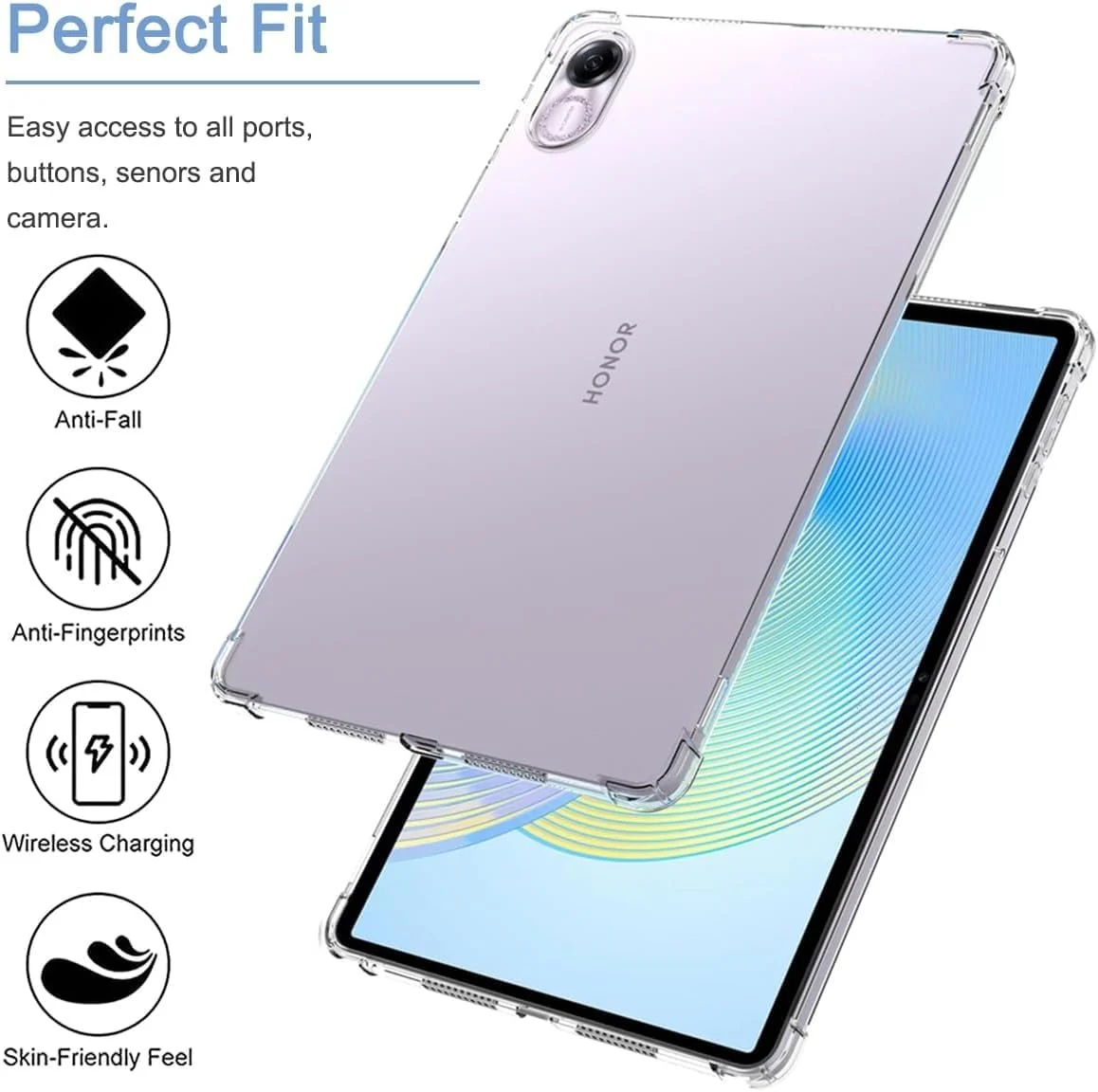 DL3 Mobilak Case For Honor Pad X9 Honor Pad X8 Pro 11.5 inch, Ultra Thin Silicone Shockproof Back Shell HD TPU Protective Cover - Clear