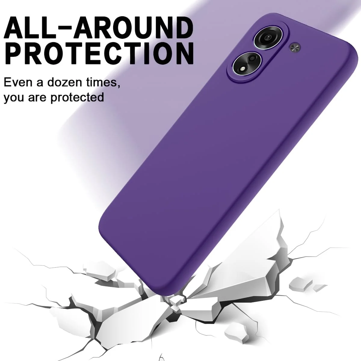 DL3 Mobilak Soft Silicone Protective Case for Xiaomi Redmi 13C with Microfiber Lining and Shockproof Design - Purple