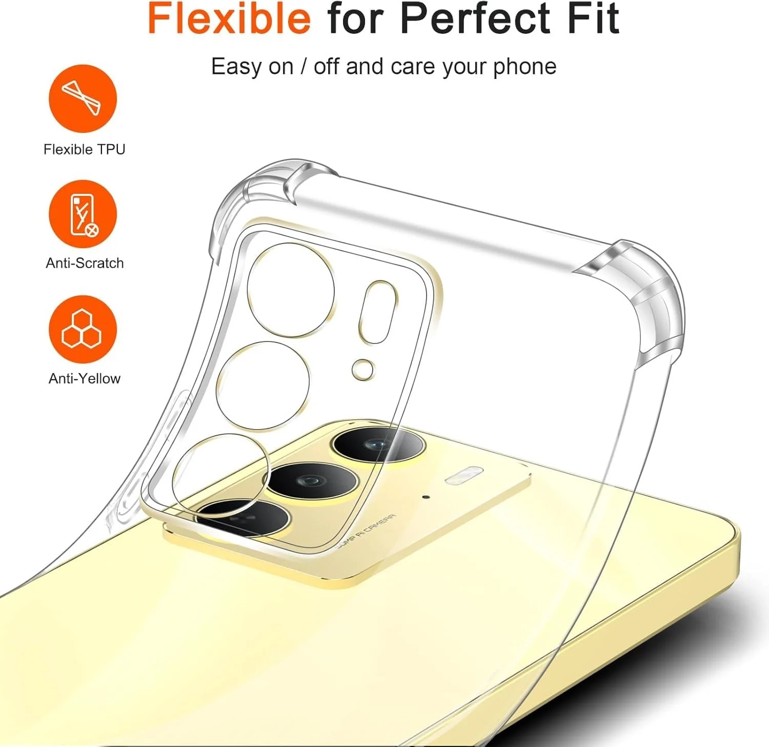 DL3 Mobilak Clear TPU Protective Case for realme C75 with Camera Protection and Shockproof Design - Clear