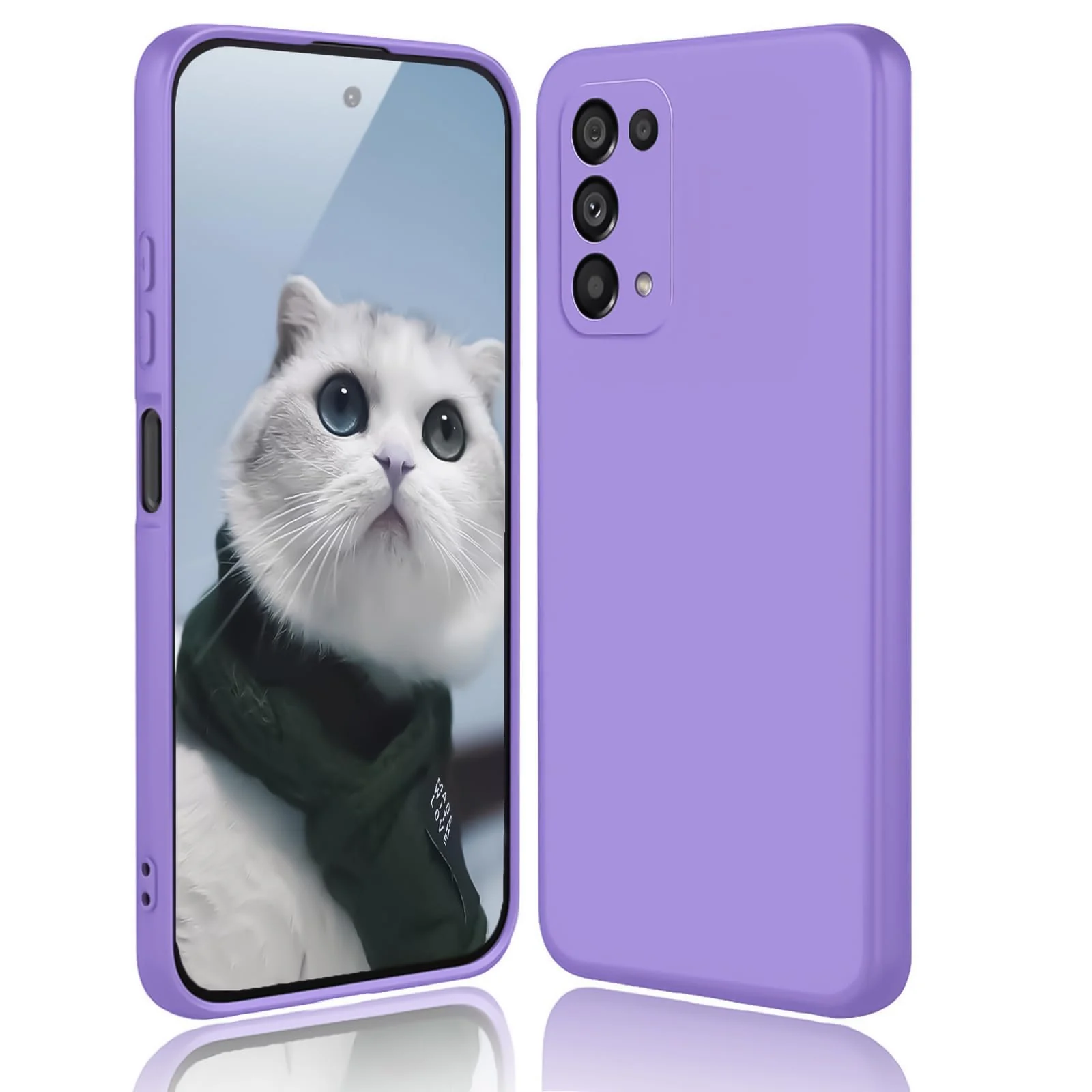 DL3 Mobilak Liquid Silicone Protective Case with Soft Microfiber Lining with Full Camera Protection for realme 7 Pro - Light Purple