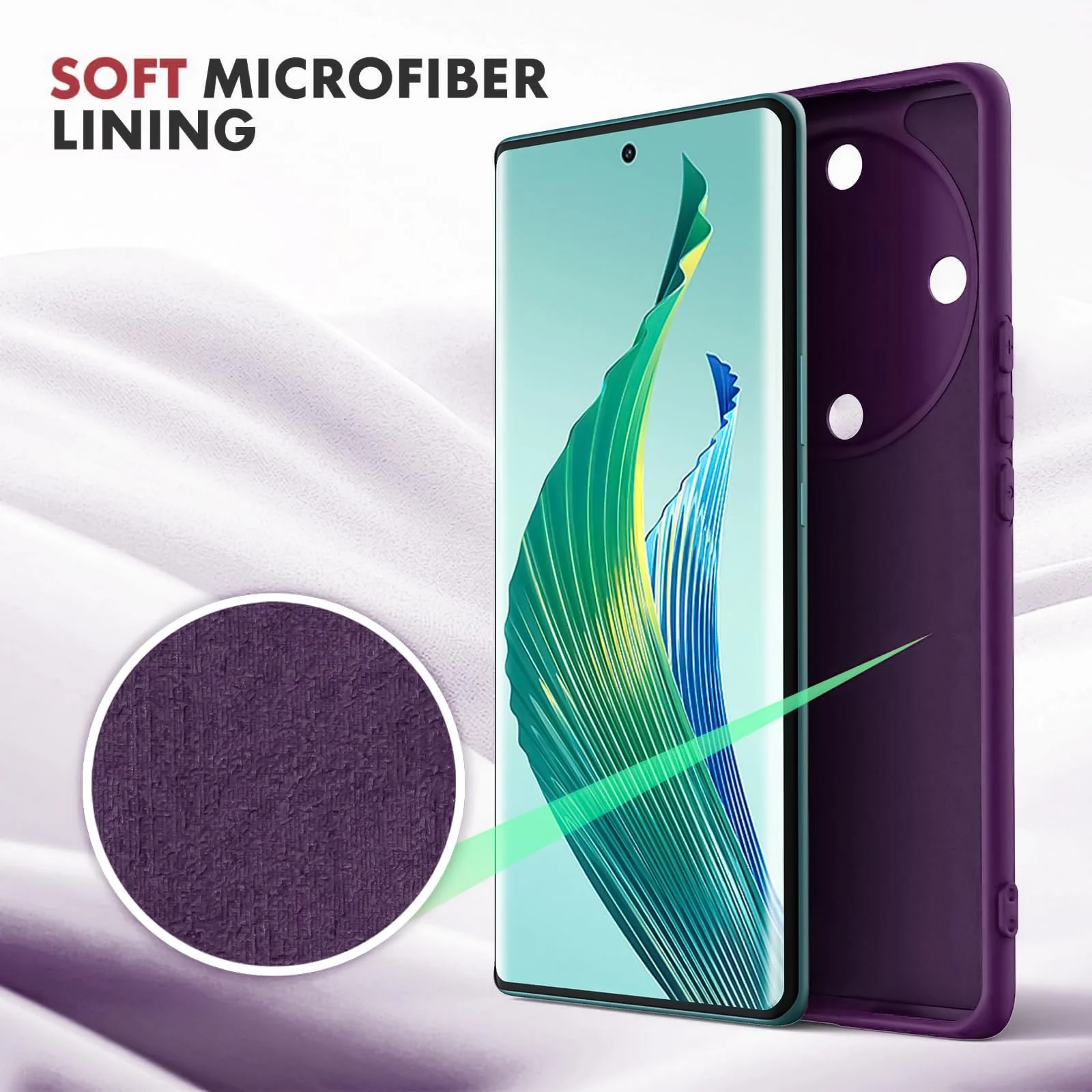 DL3 Mobilak Soft Silicone Protective Case for Honor X9a with Microfiber Lining and Shockproof Design - Violet
