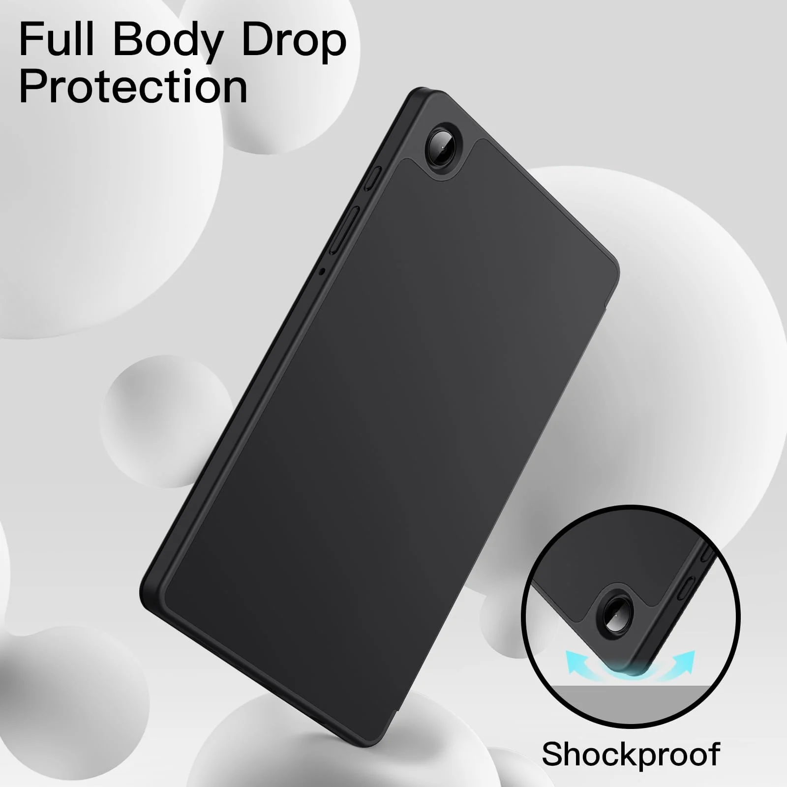 DL3 Mobilak Samsung Galaxy Tab A9 Cover Case 8.7 inch Tablet Cover [SM-X110/X115/X117] Case with Pen Holder, Soft TPU Back Trifold Stand Protective Smart Cover Flip, Auto Wake&Sleep - Black