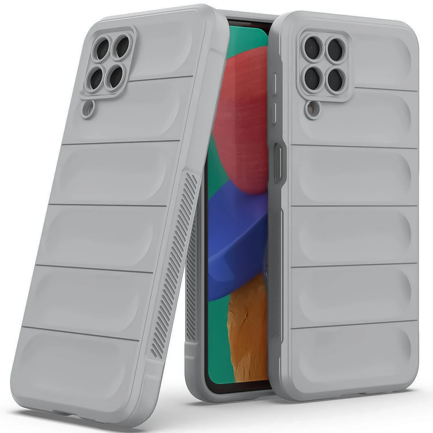 DL3 Mobilak Flexible Silicone and TPU Protective Case with Camera Protection for Samsung Galaxy M33 5G - Gray