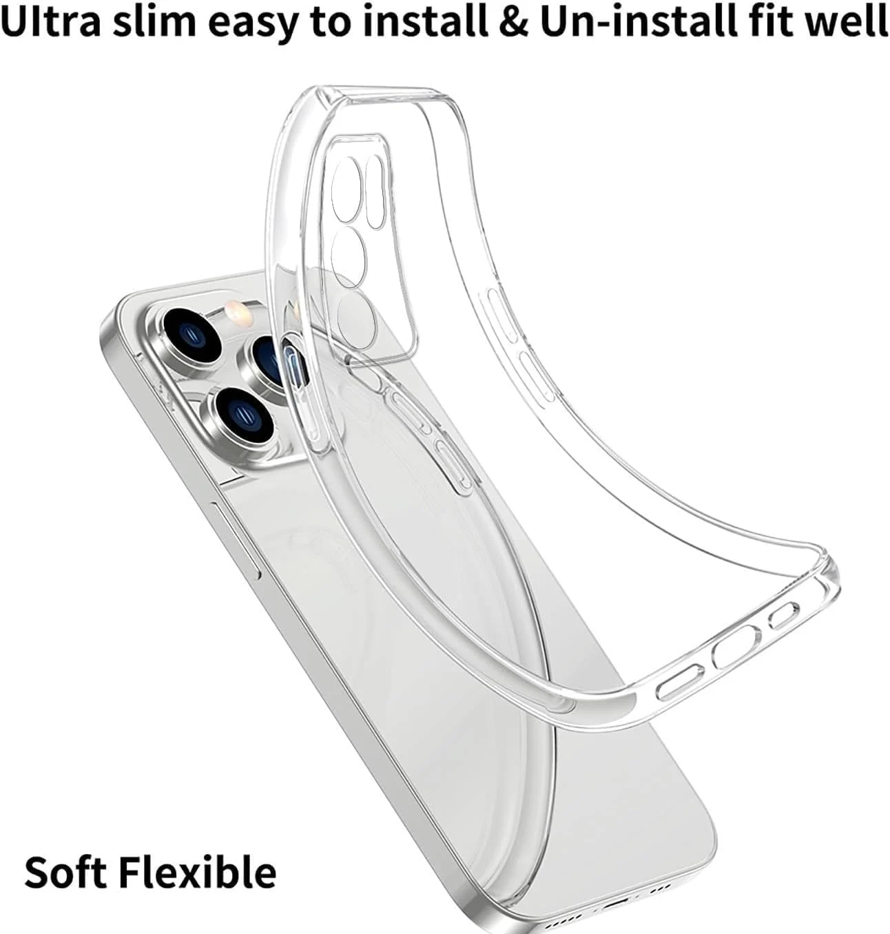 DL3 Mobilak Case Compatible with OPPO Reno 12 5G Case Crystal Soft TPU Gel Case Flexible Silicone Anti-Scratch Camera Protection TPU Cover - Clear