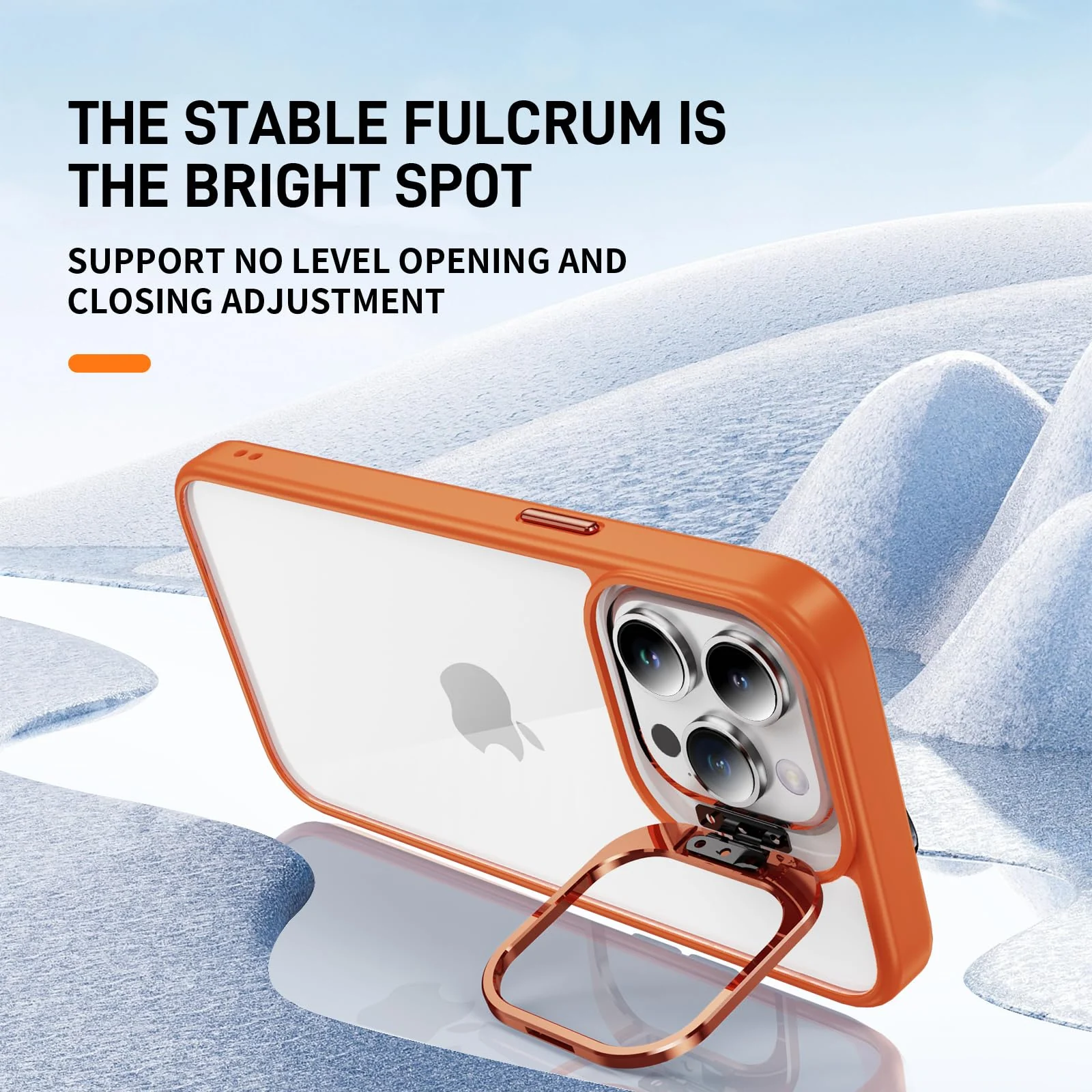 DL3 Mobilak Clear PC and TPU Case with Camera Ring Kickstand and Lens Protector for iPhone 11 - Orange