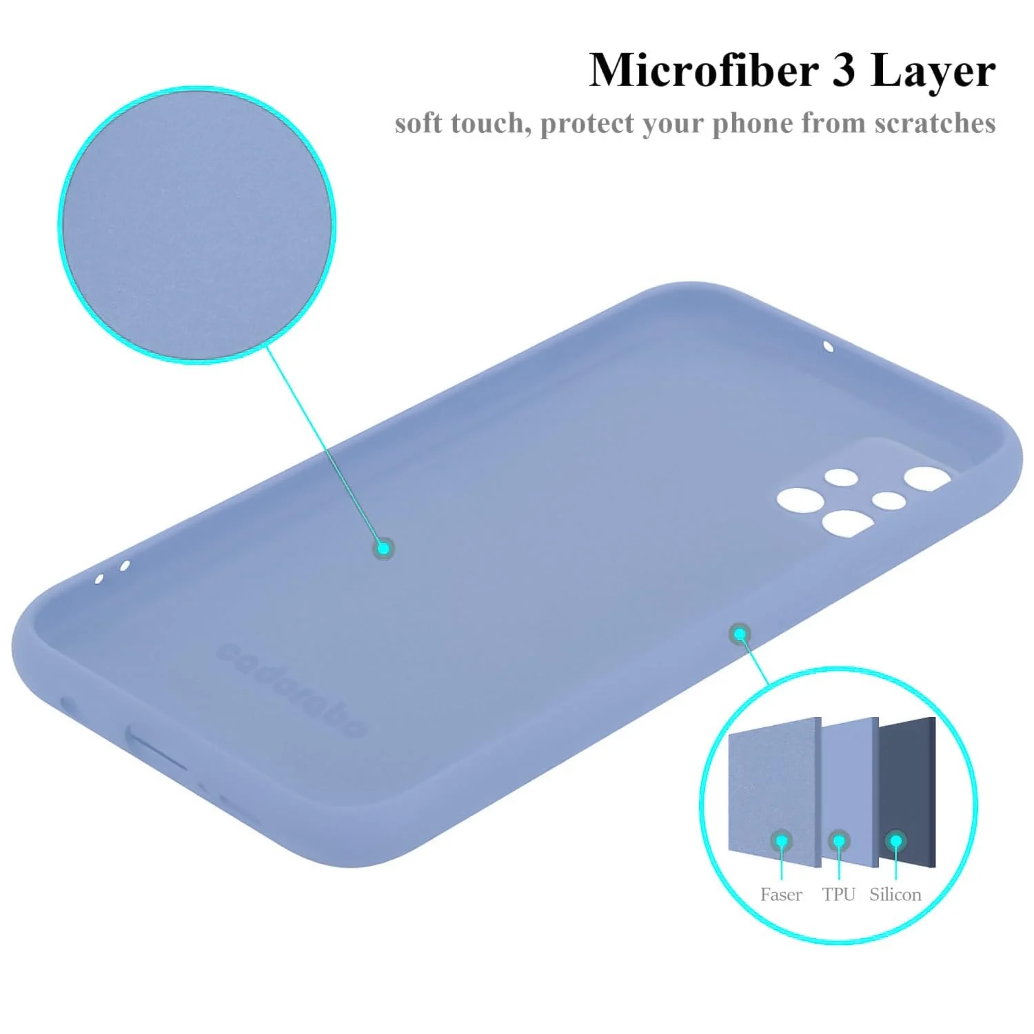 DL3 Mobilak Samsung Galaxy A71 Case, Soft Flexible Silicone Gel Rubber Bumper Cover, Full Body Shockproof Protective Phone Case - Baby Blue