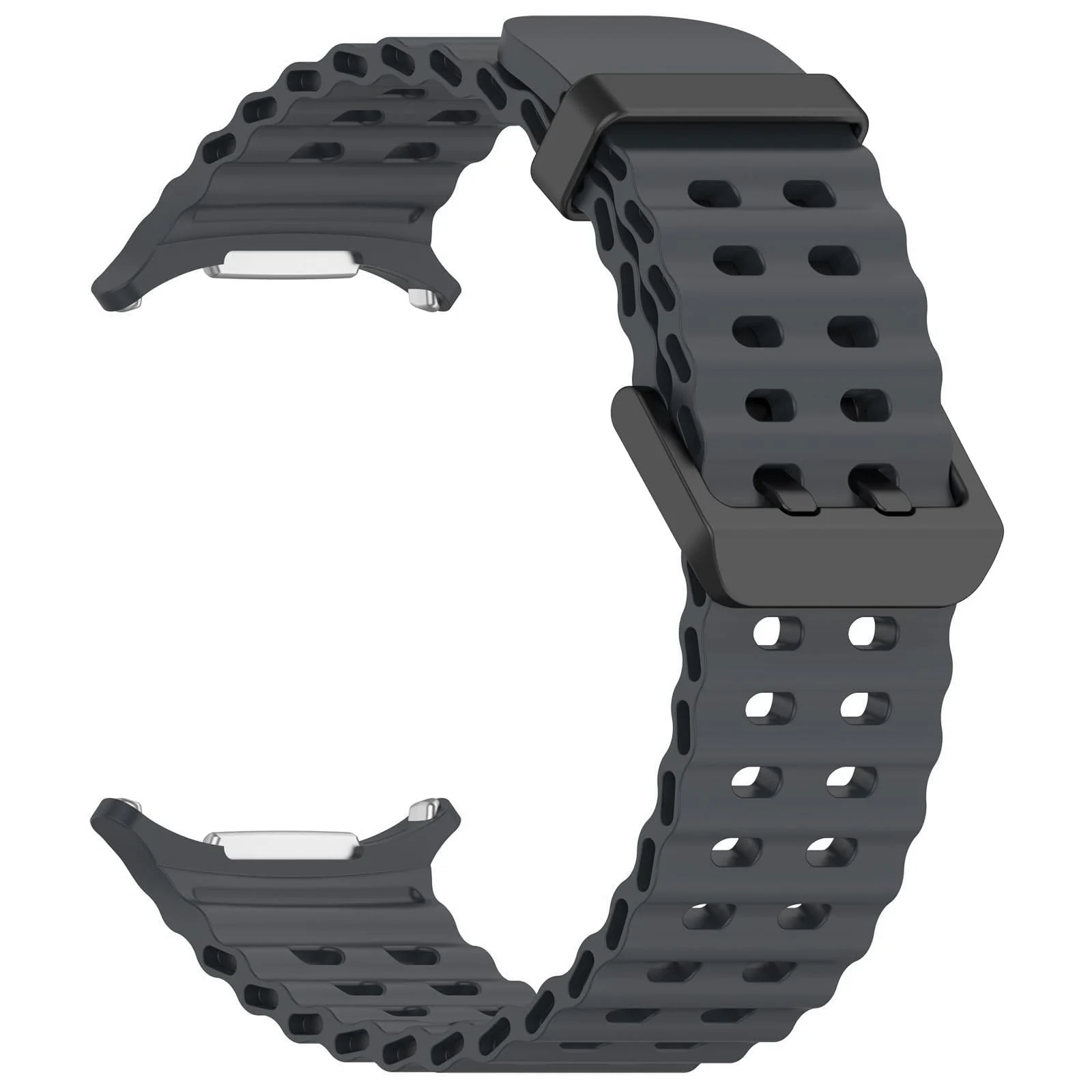 DL3 Mobilak Sport Band Compatible with Samsung Galaxy Watch Ultra Band 47mm Women Men, Breathable Soft Silicone Waterproof Watch Strap Accessories for Samsung Watch 7 Ultra Bands - Space Gray