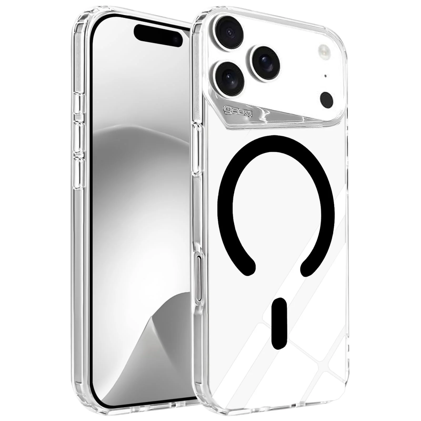 DL3 Mobilak Clear MagSafe-Compatible Magnetic Case for iPhone 17 Pro Max with Camera Protection and Magnetic Car-Mount Support