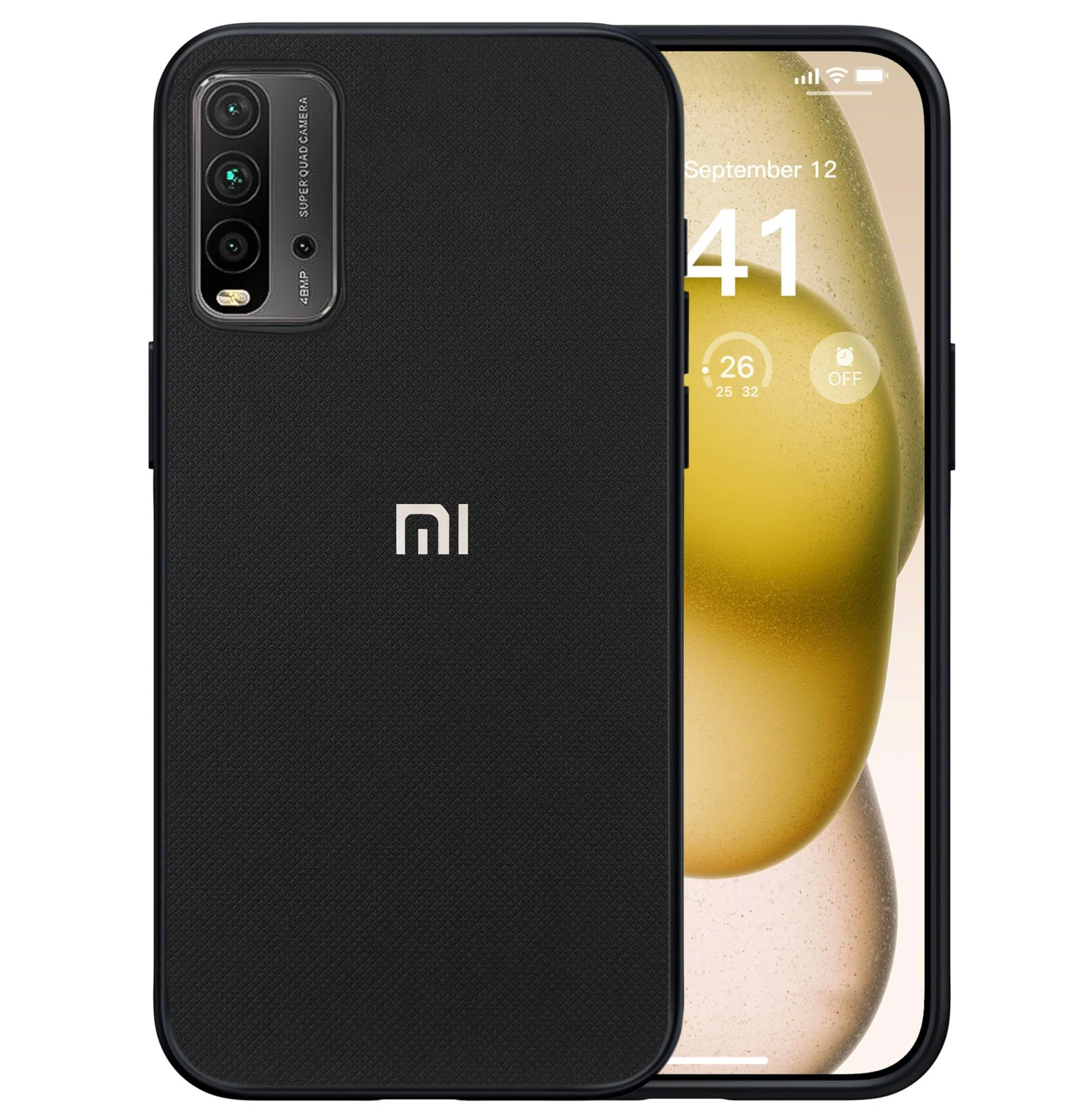 Dl3 Mobilak Compatible with Xiaomi Redmi 9T / Poco M3 Case Dual Layer Heavy Duty Cell Phone Protective Cover Shockproof Rugged with Non-Slip Textured - Black