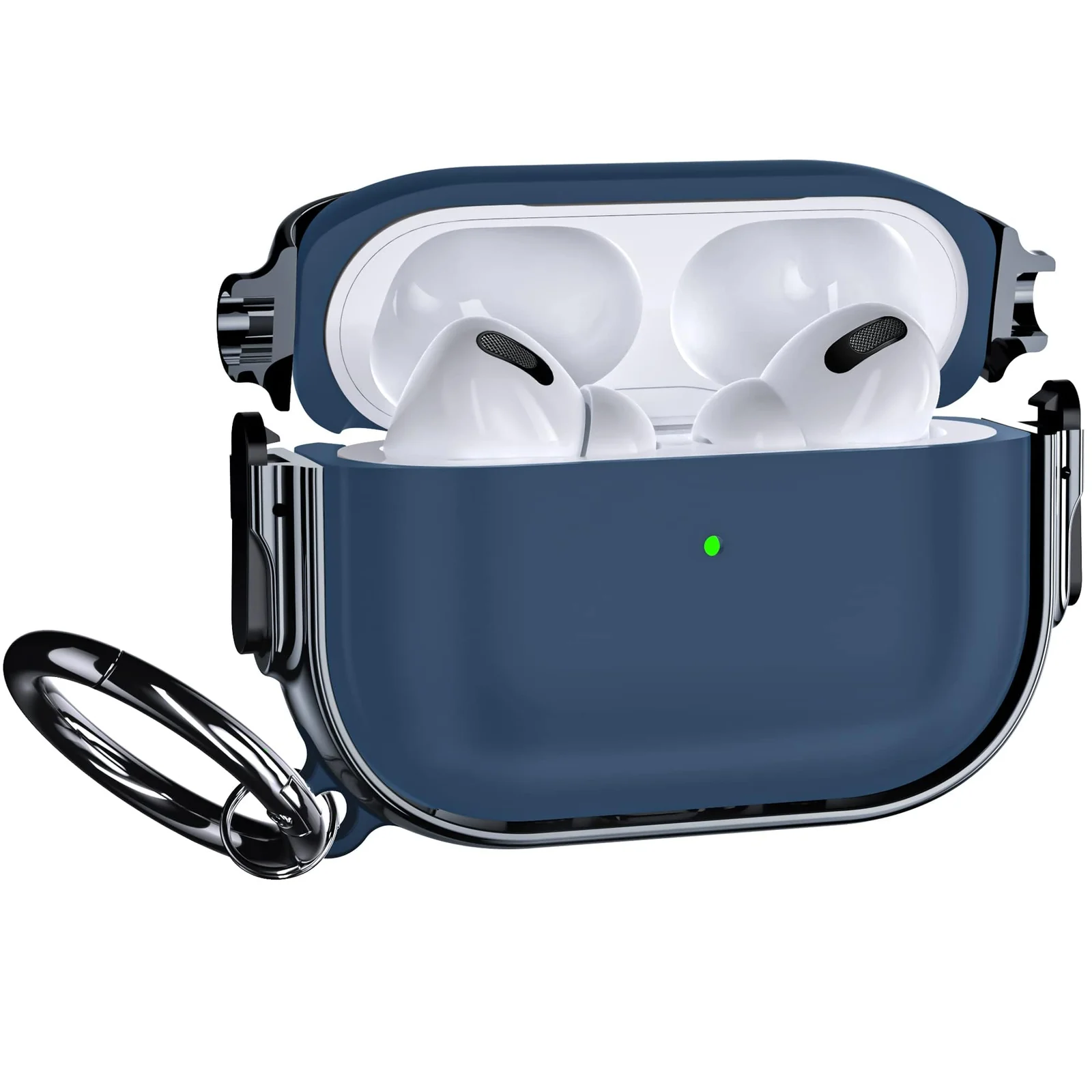 DL3 Mobilak Compatible with AirPods Pro 2 Case, Cover with Lock, Front LED Visible Dual Layer Dust Guard Shockproof Full Protective, 2022 AirPods Pro 2nd Generation Case Cover - Blue