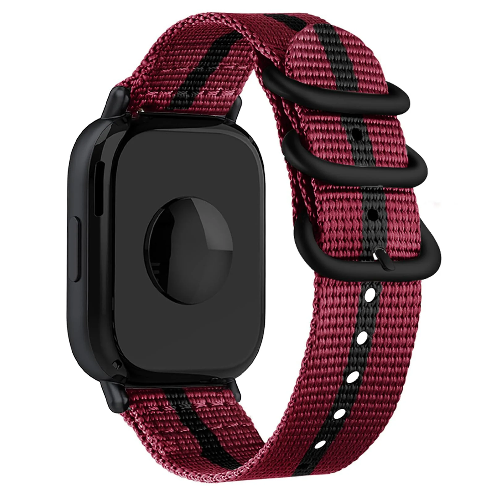 DL3 Mobilak Nylon Band Compatible with Xiaomi Redmi Watch 5 Active/Redmi Watch 5 Lite, 22mm Metal Buckle Sports Watch Strap Men Women Replacement Strap - Red Black