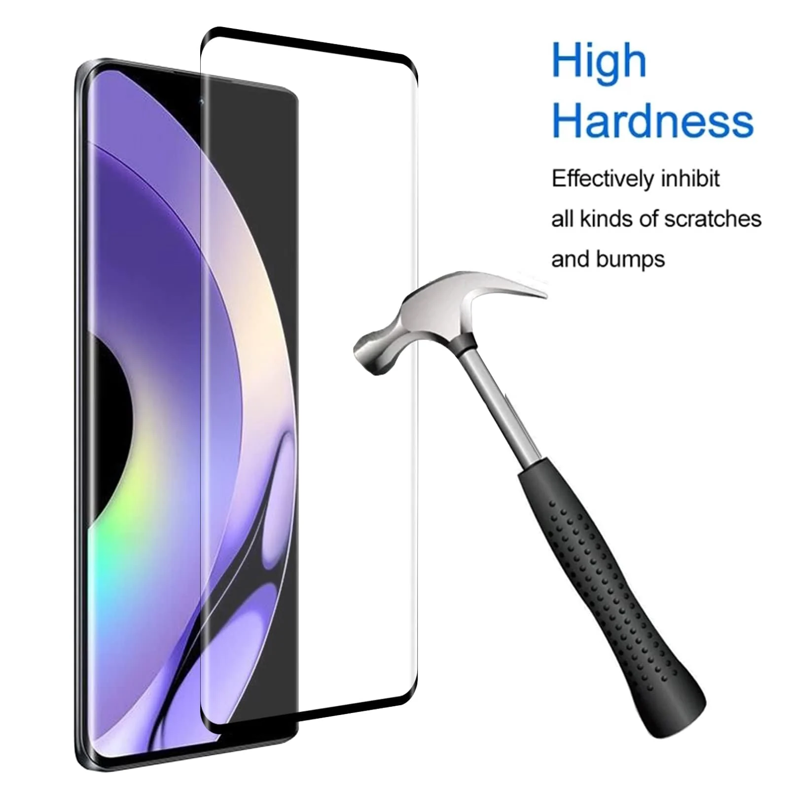 DL3 Mobilak Screen Protector for OPPO realme 10 Pro Plus, Tempered Glass Screen Saver Premium HD Protective, Scratch Resistant, NO-Bubble, 9H Hardness, Full Coverage Film - Clear