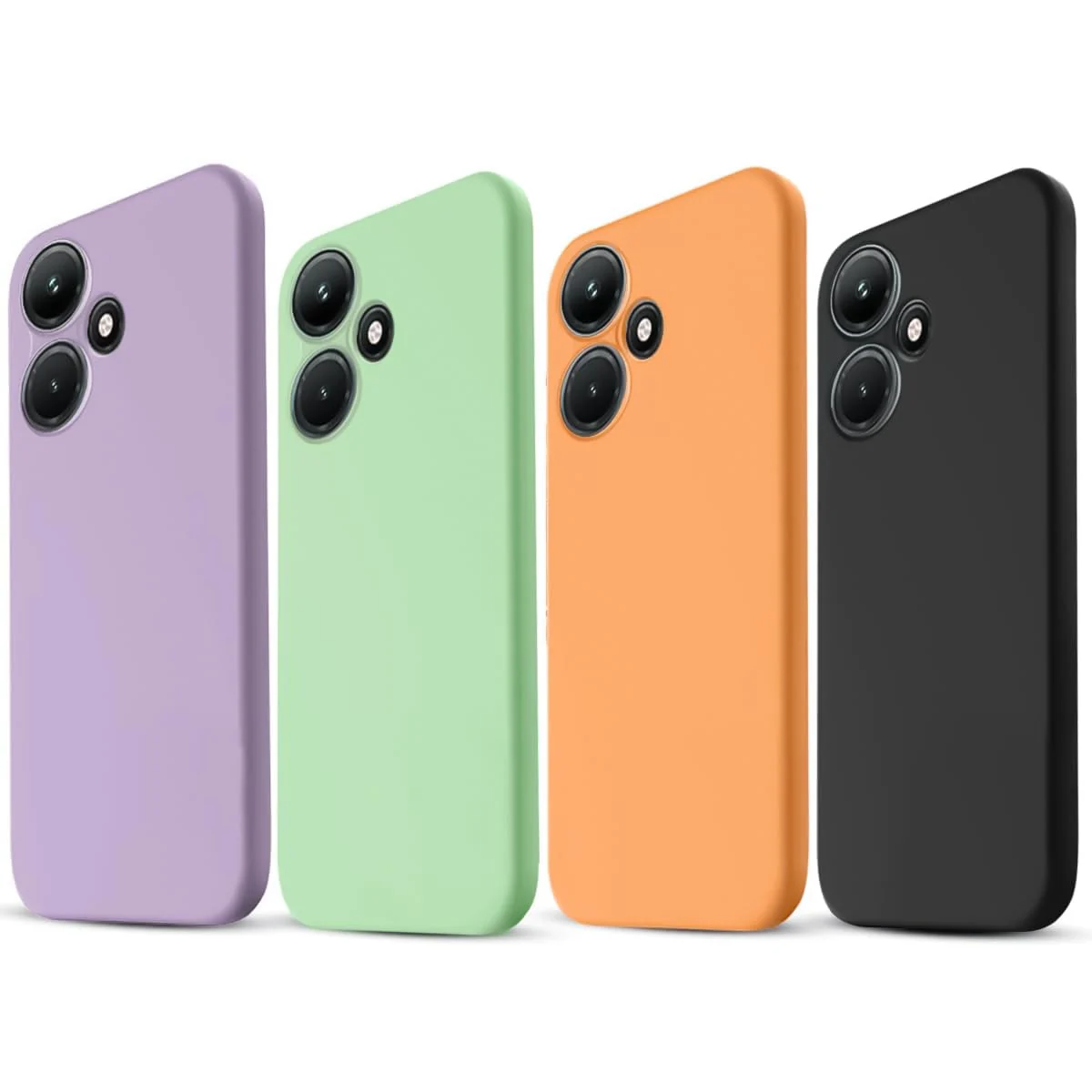DL3 Mobilak Liquid Silicone Protective Case with Soft Microfiber Lining with Full Camera Protection for Infinix Hot 30i - Lavender